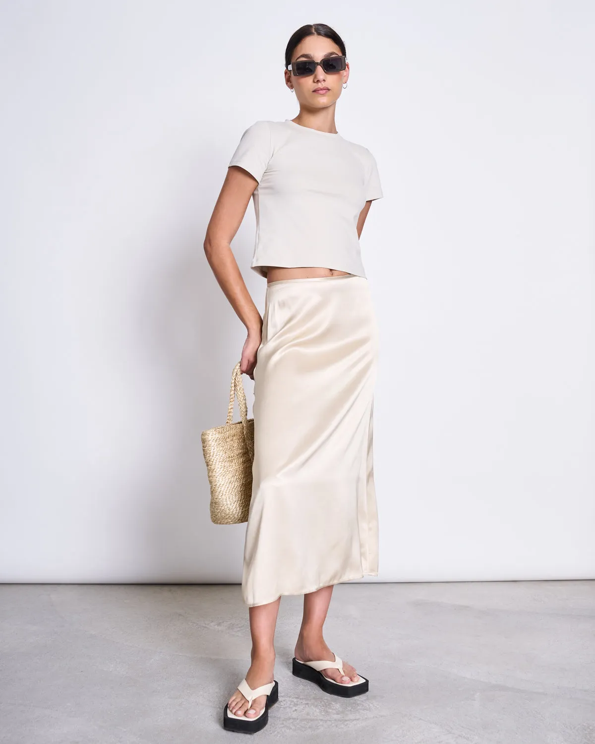 MIDI SKIRT DIRA IVORY