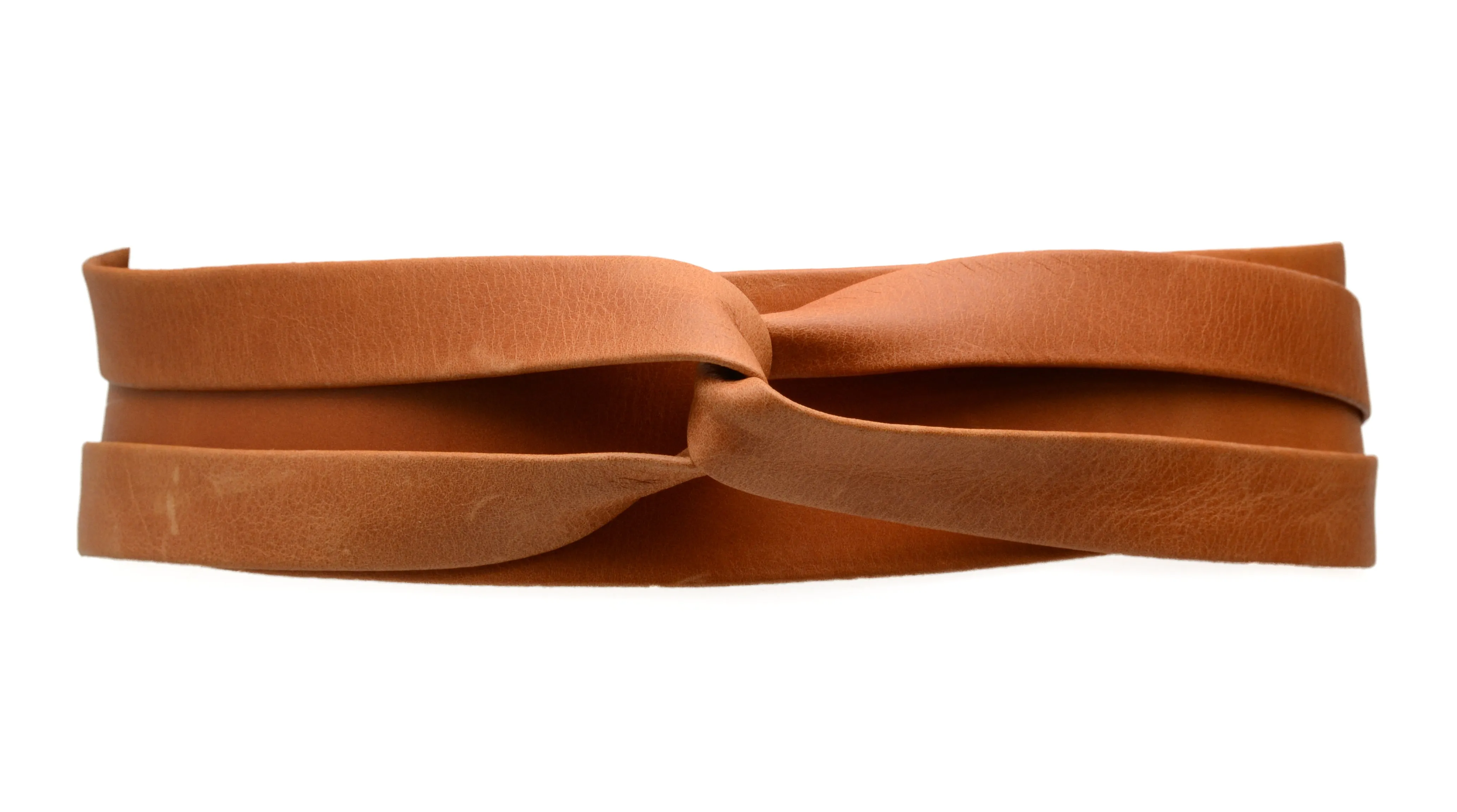 Midi Wrap Leather Belt - Cognac