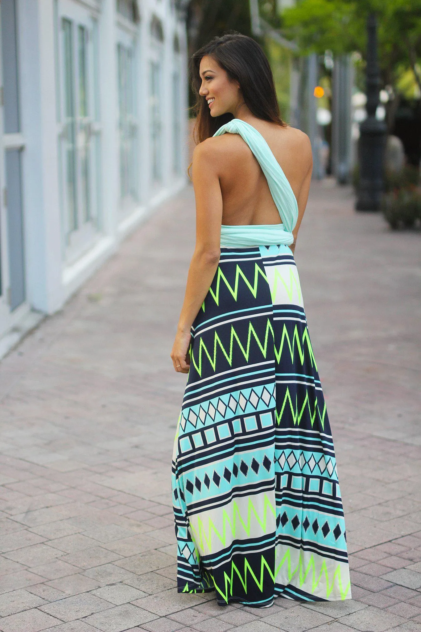 Mint Tie Back Maxi Dress