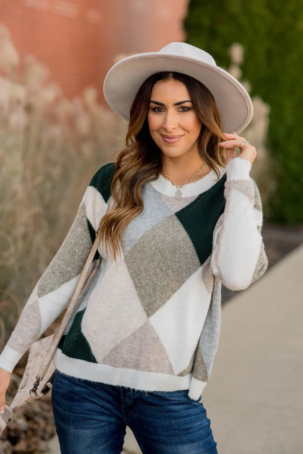 Mixed Diamond Sweater