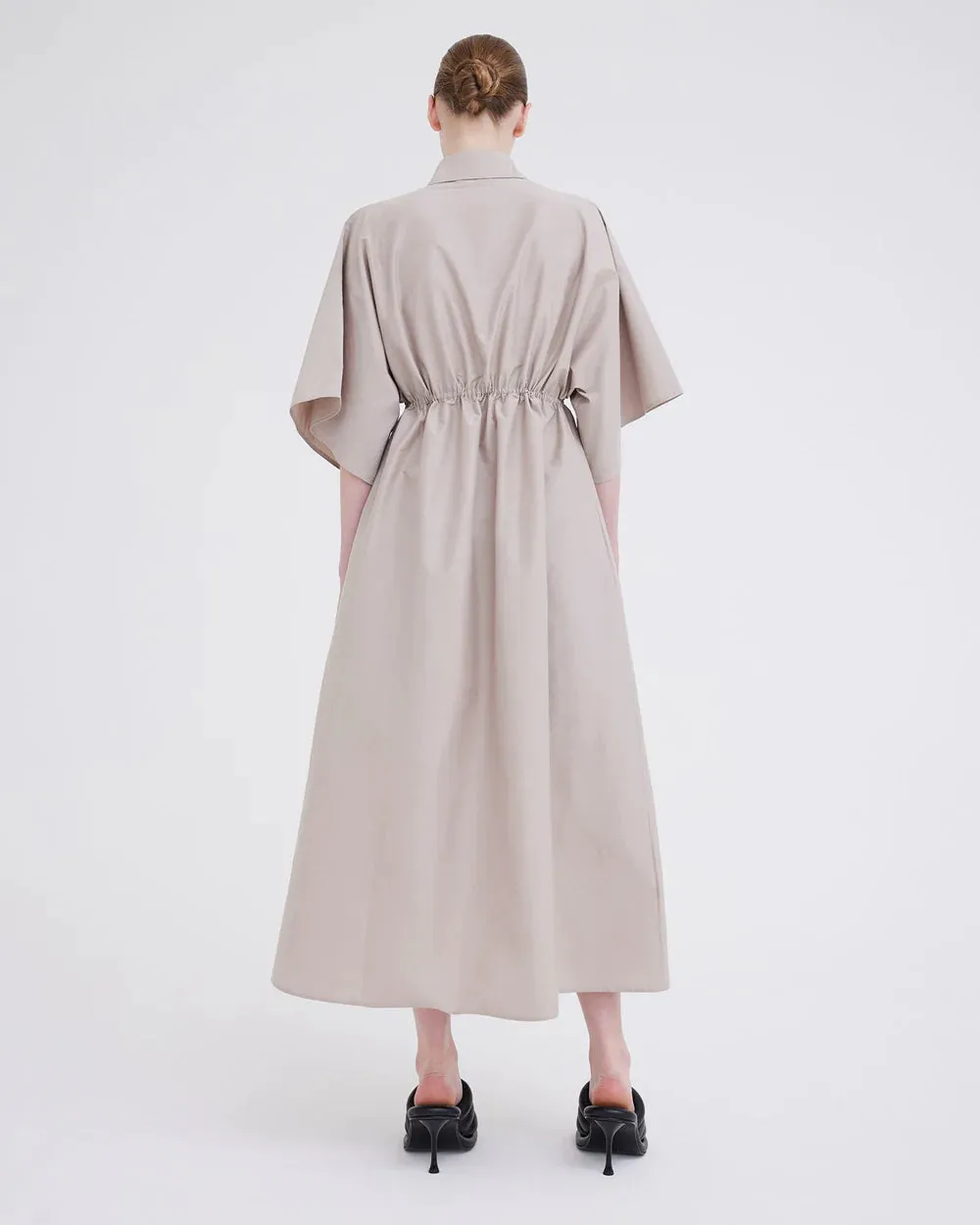 Molloy Cotton Silk Dress in Biscuit Neutral