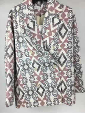 Molly Bracken Size L Mauve/Gray NWT Southwest design Wool Blend Coat