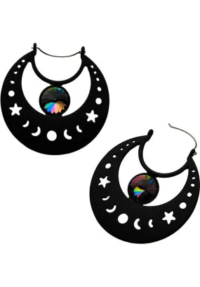 Moon Phase Gem | PLUG HOOP EARRINGS