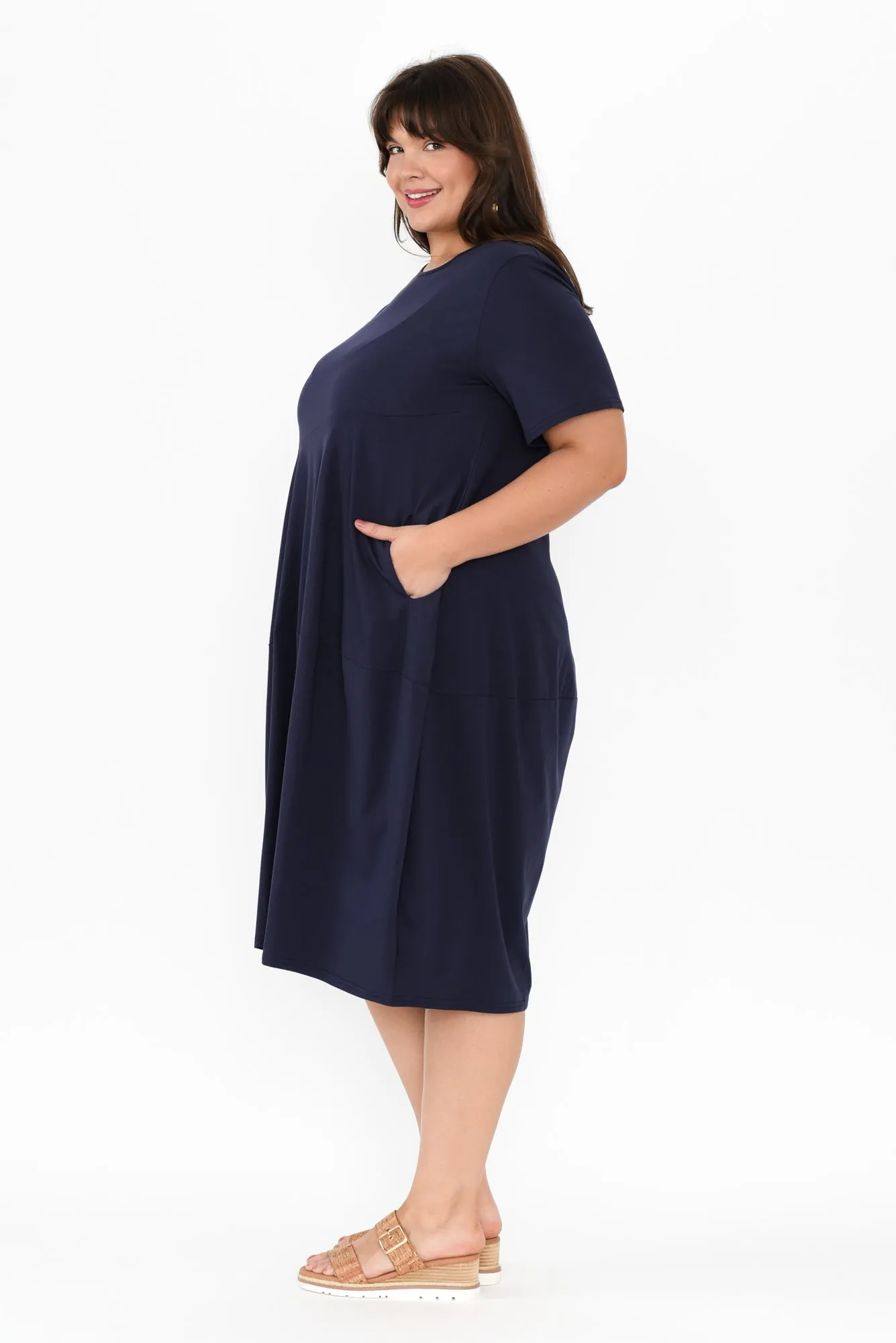 Morgan Indigo Diagonal Seam Dress