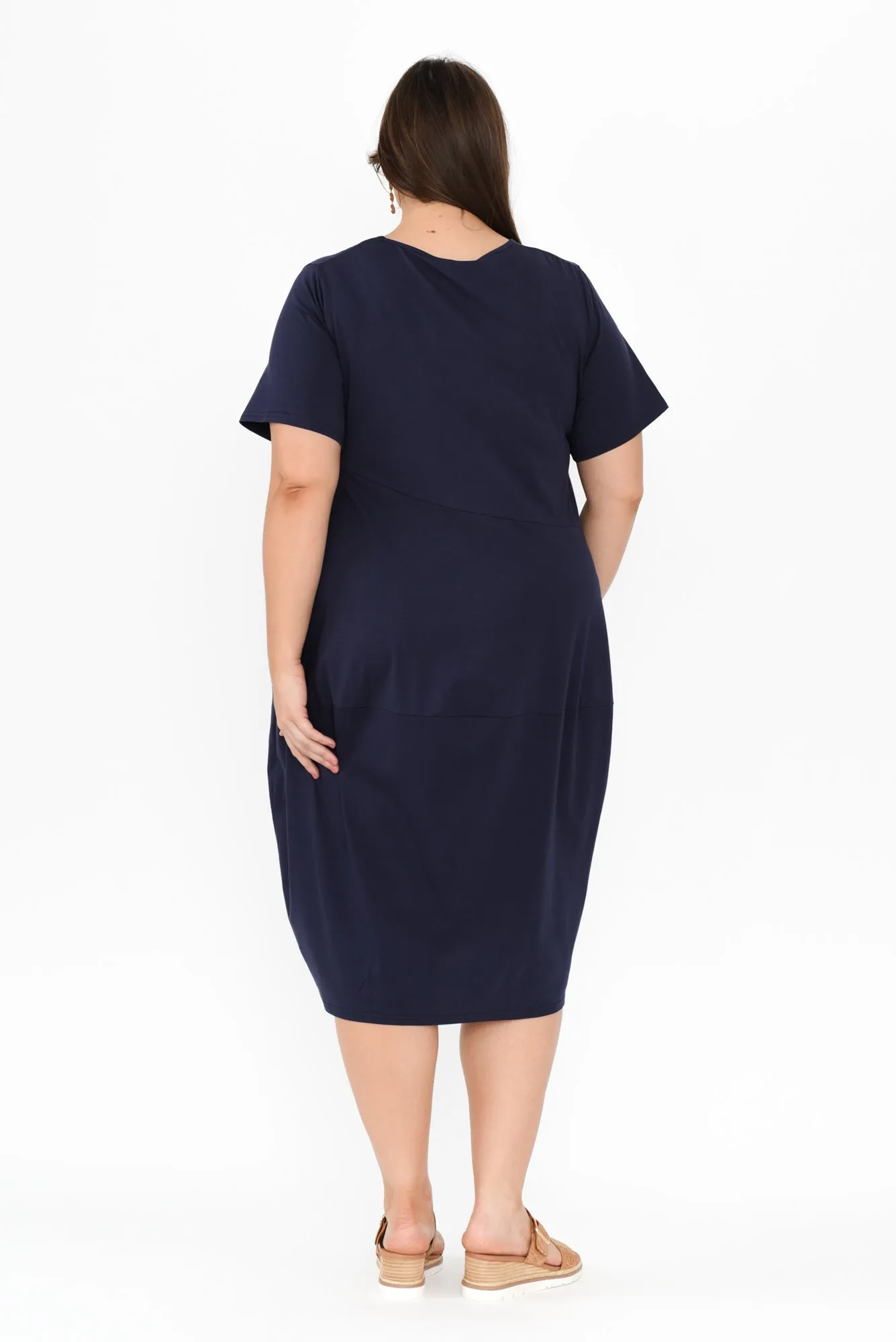 Morgan Indigo Diagonal Seam Dress