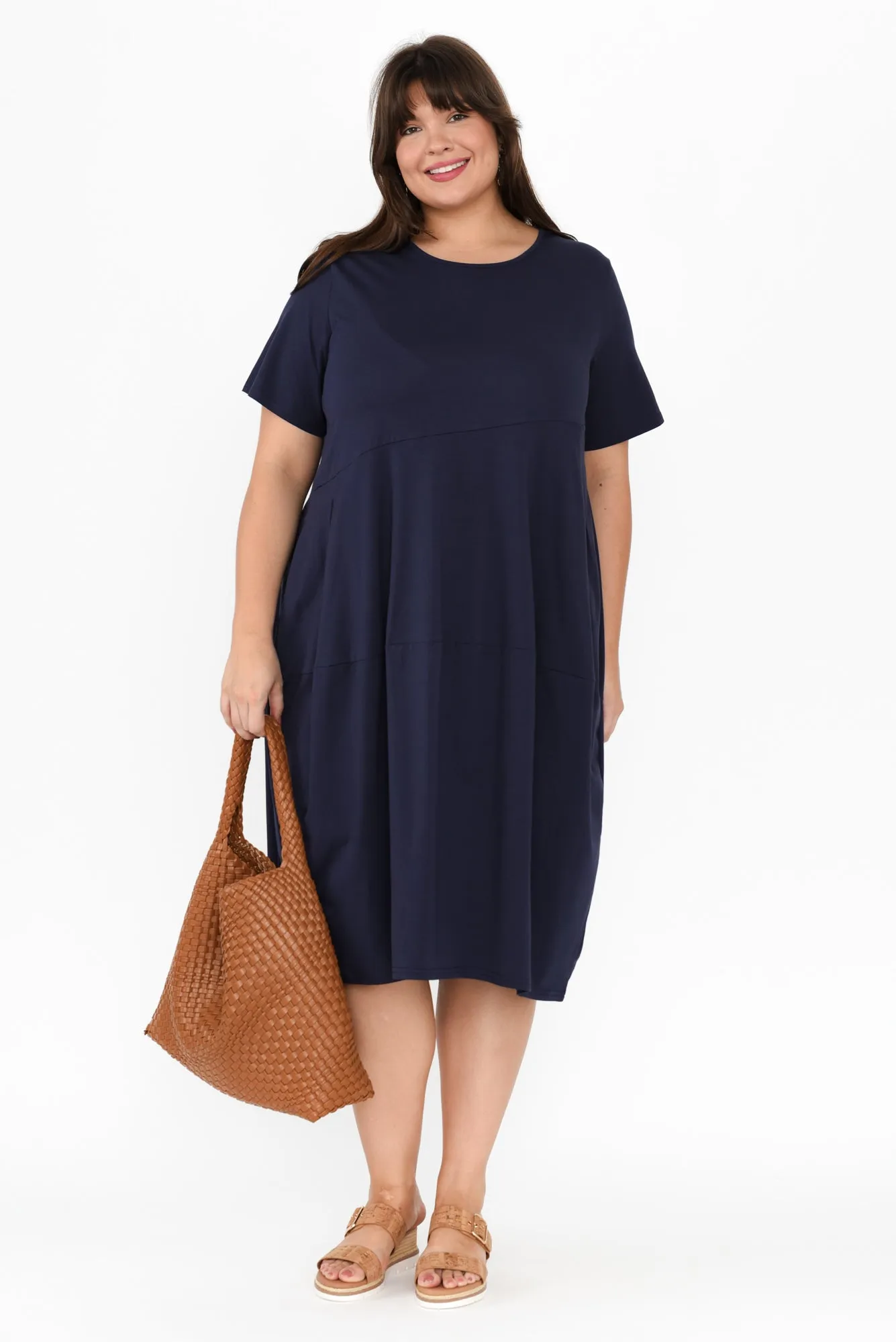 Morgan Indigo Diagonal Seam Dress