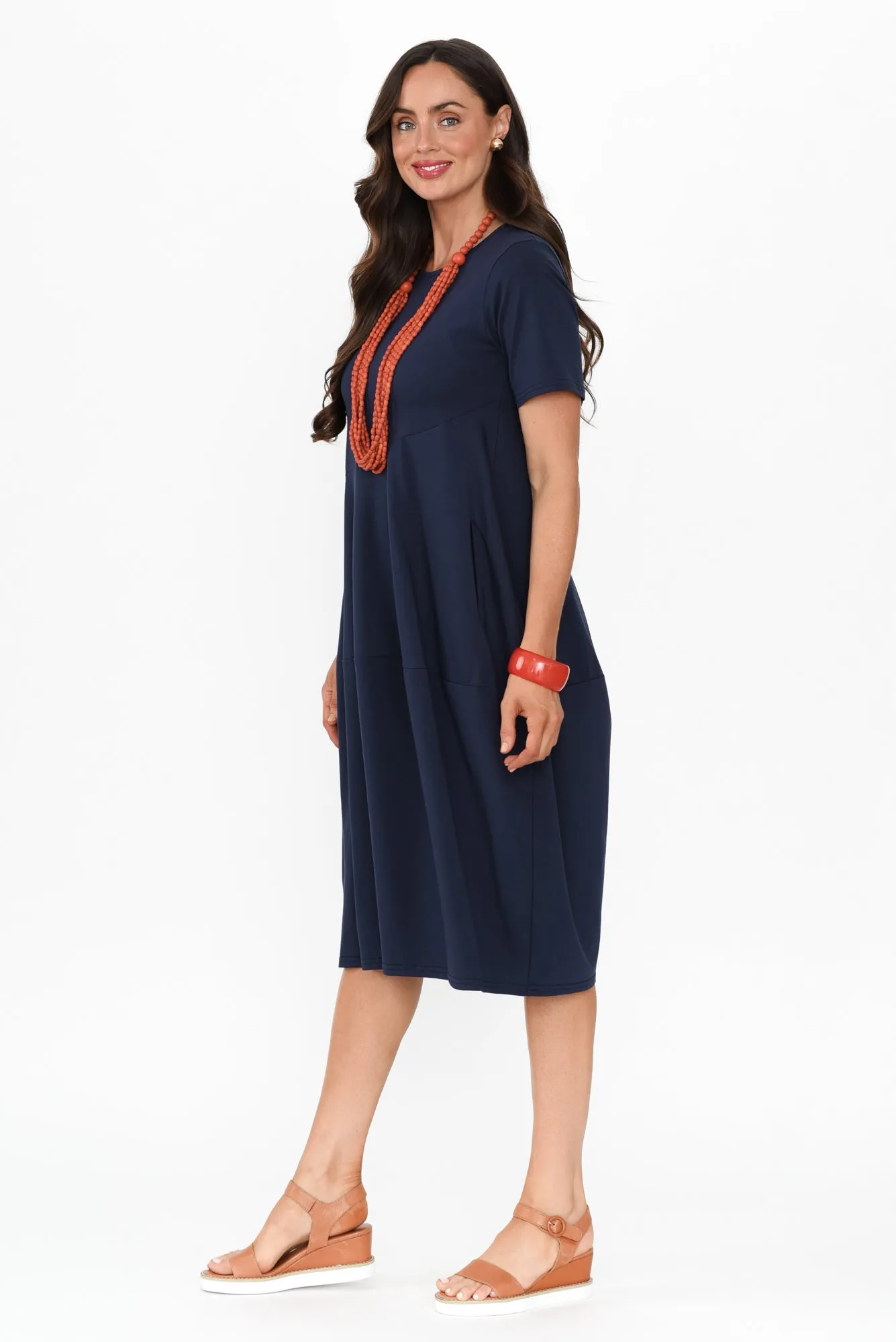 Morgan Indigo Diagonal Seam Dress