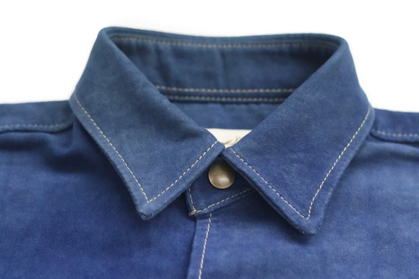 NATURAL INDIGO SUEDE SHACKET