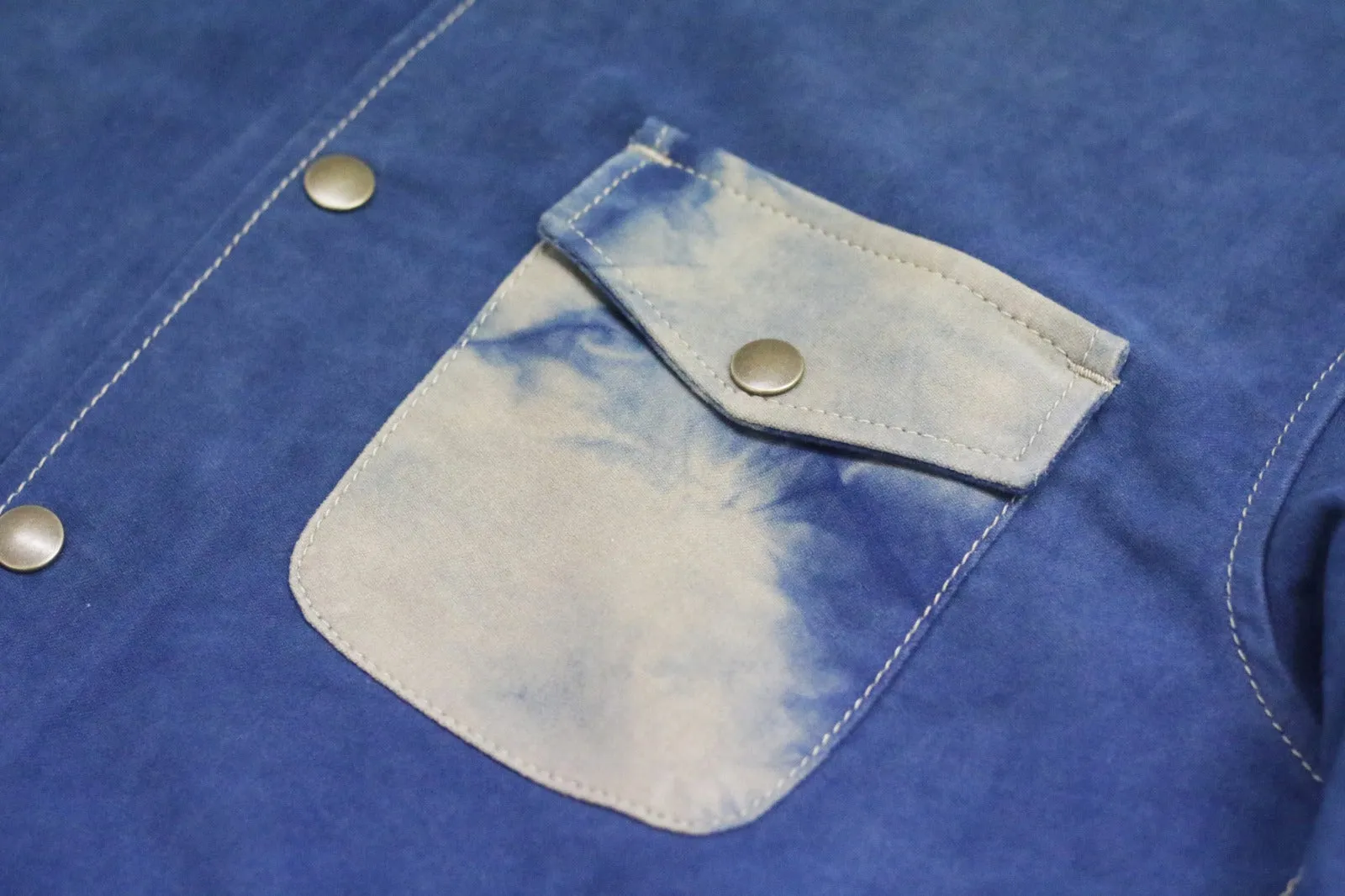 NATURAL INDIGO SUEDE SHACKET