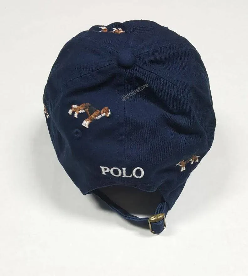 Nwt Polo Ralph Lauren Allover Dog Print Print Adjustable Strap Back  Hat