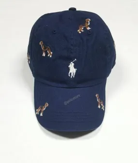 Nwt Polo Ralph Lauren Allover Dog Print Print Adjustable Strap Back  Hat