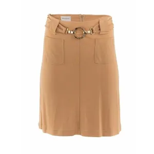 Paco Rabanne Beige Stretch Belted Skirt