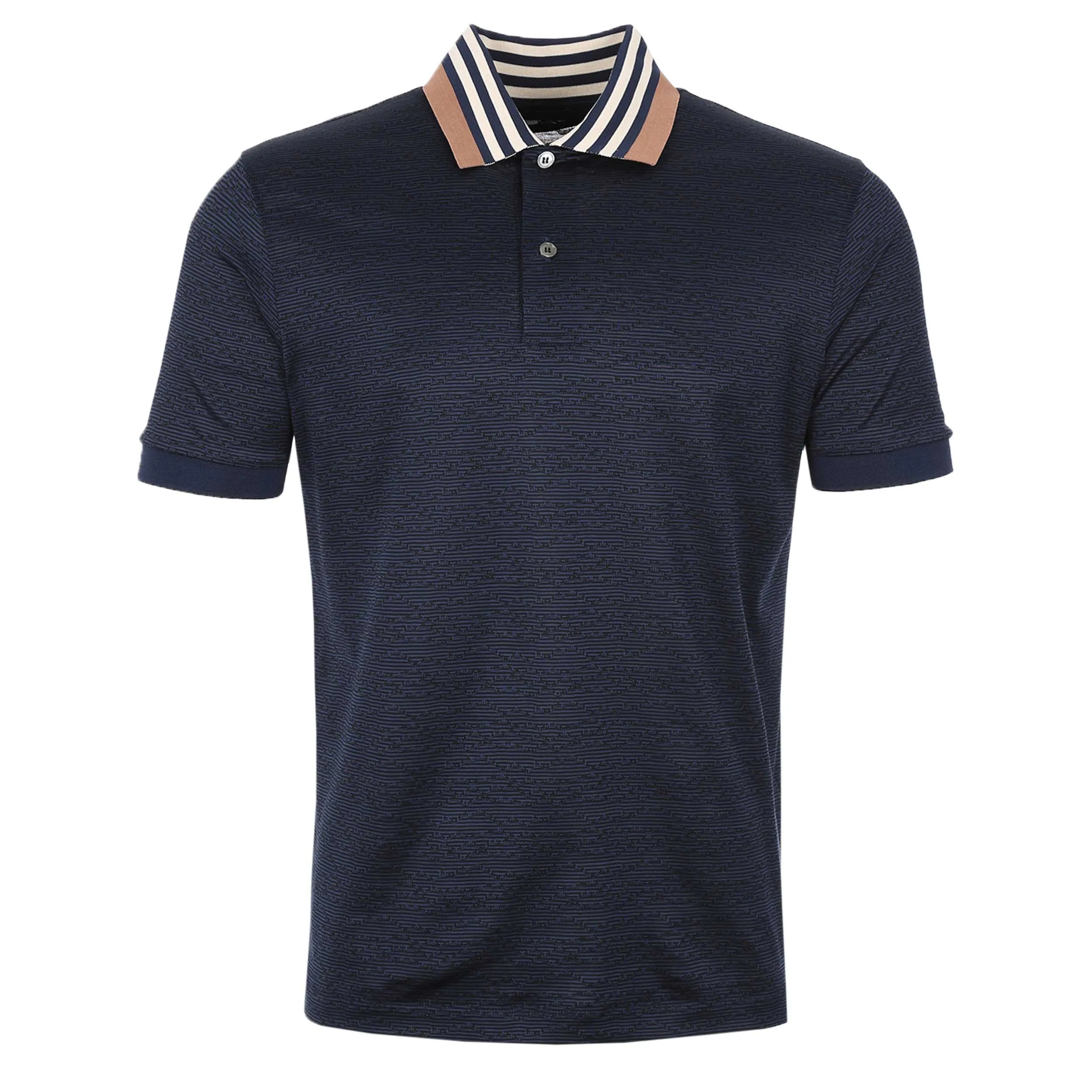 Paul Smith Stripe Collar Polo Shirt in Navy