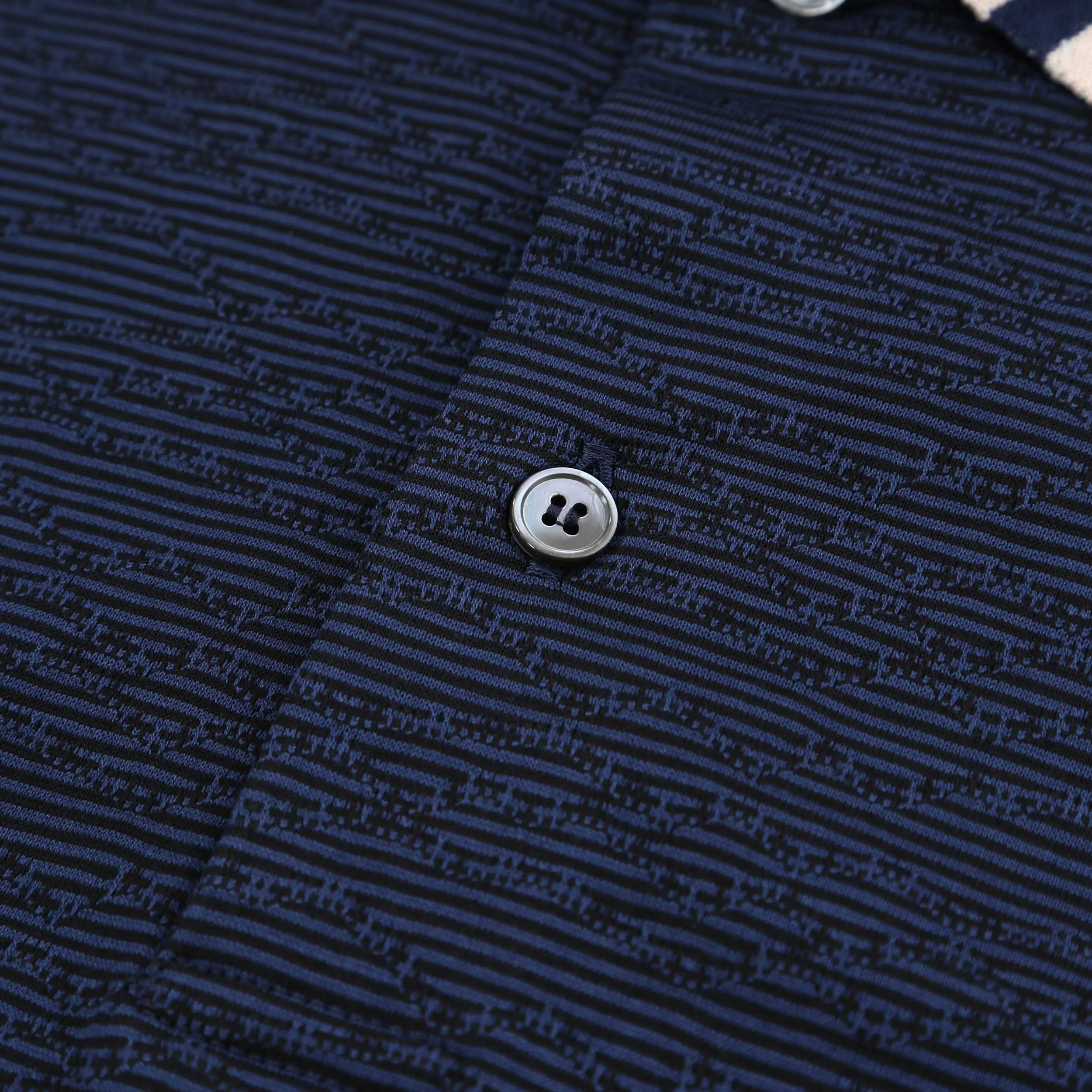 Paul Smith Stripe Collar Polo Shirt in Navy