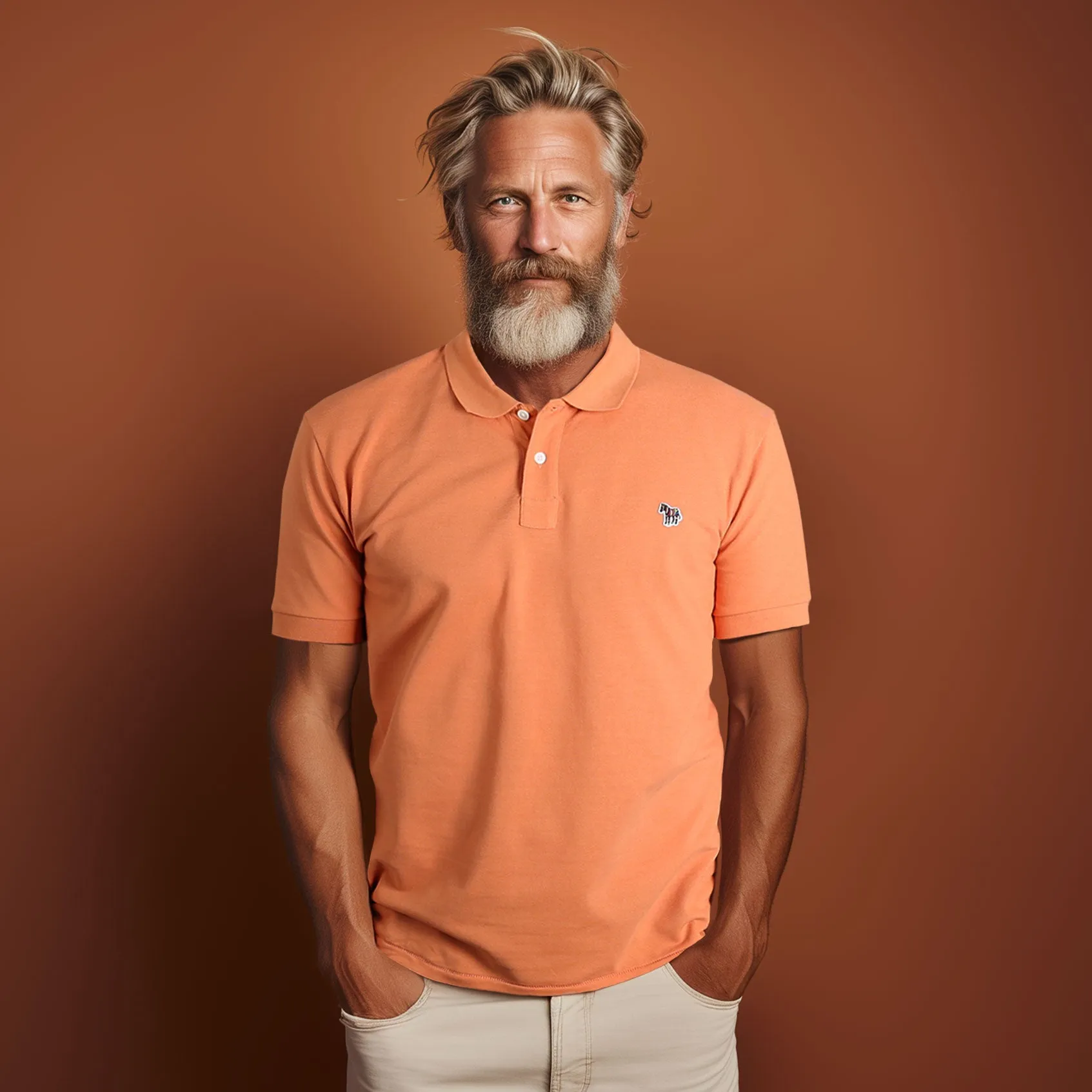 Paul Smith Zebra Badge Polo Shirt in Orange