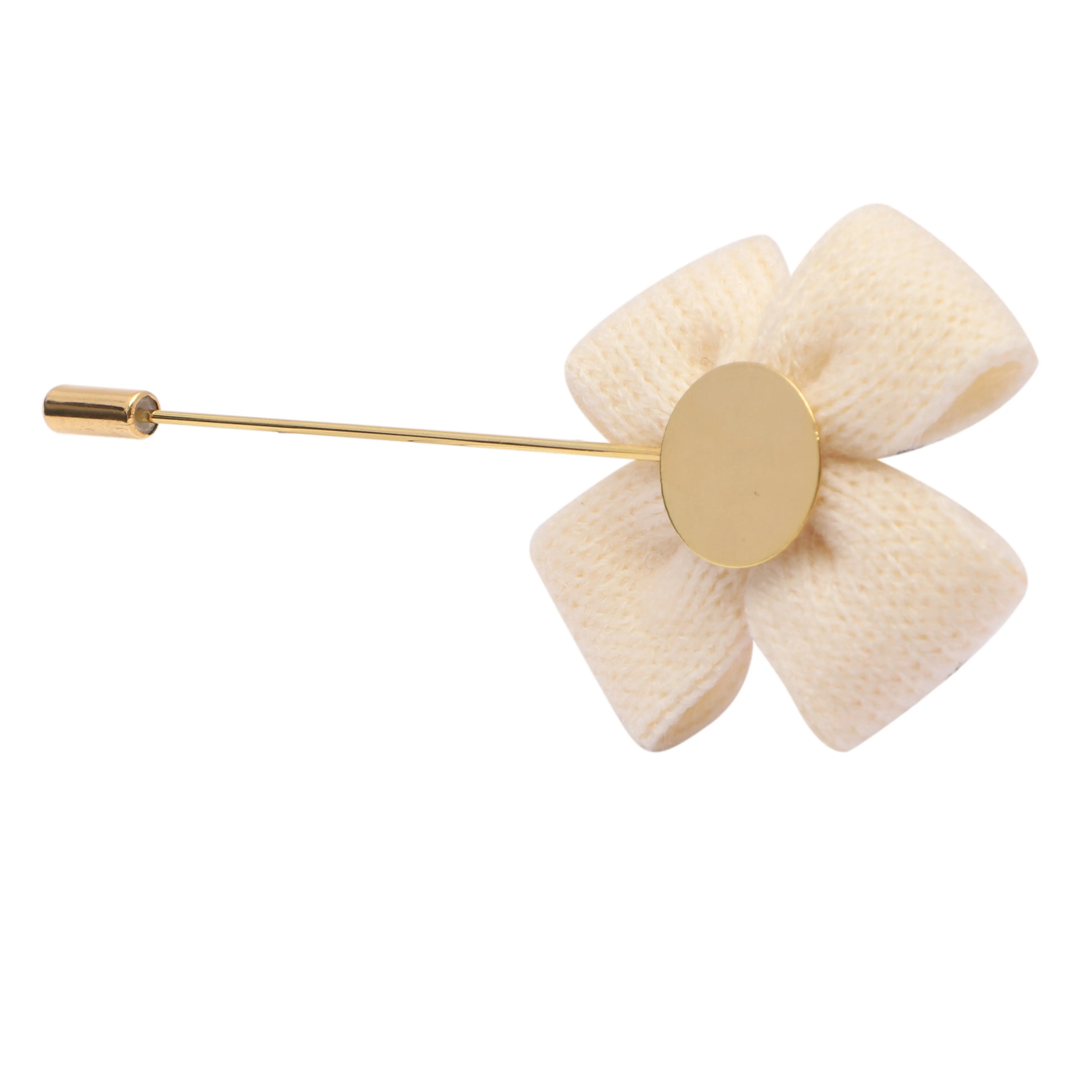 Peluche Beautiful Floral Beige Brooch For Men