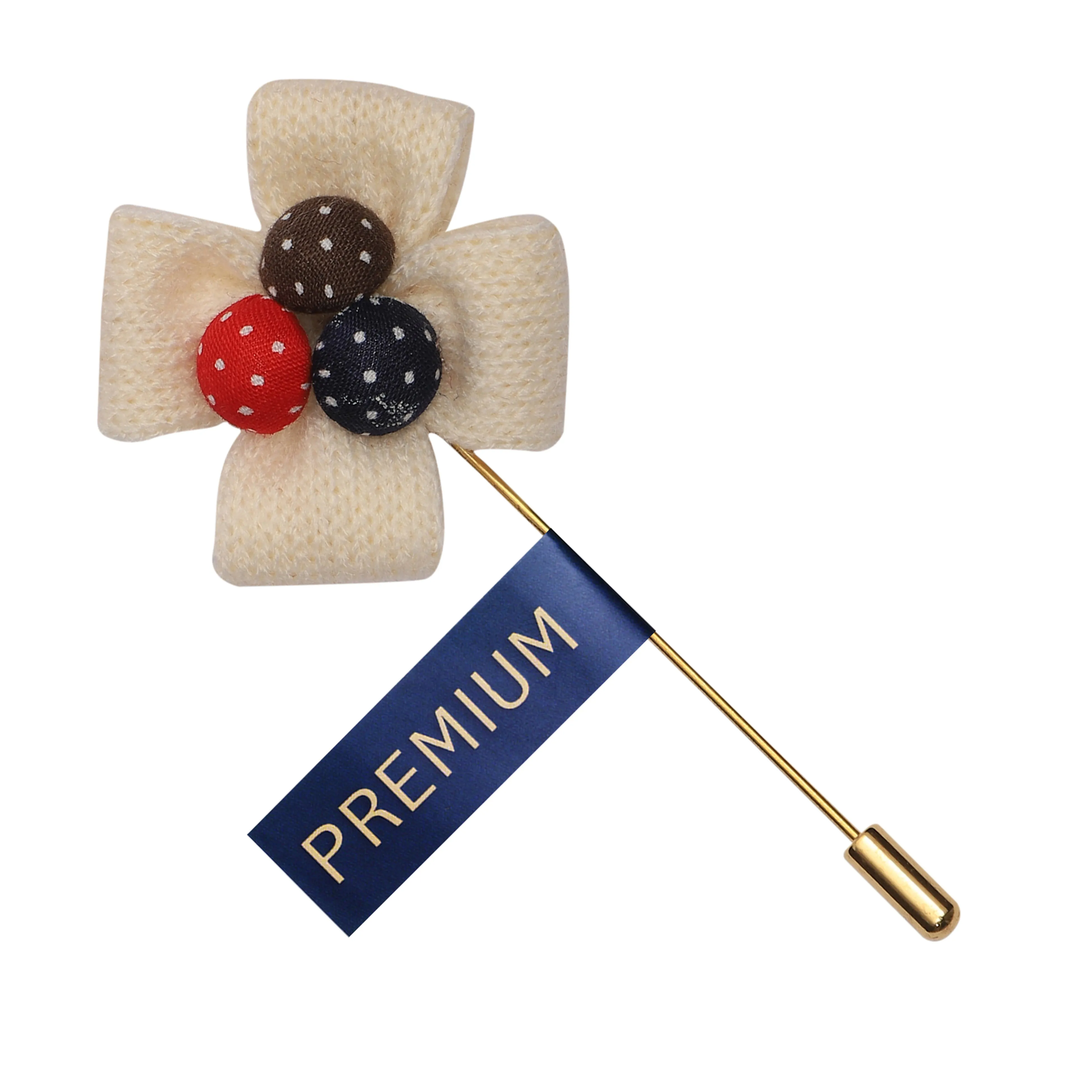 Peluche Beautiful Floral Beige Brooch For Men