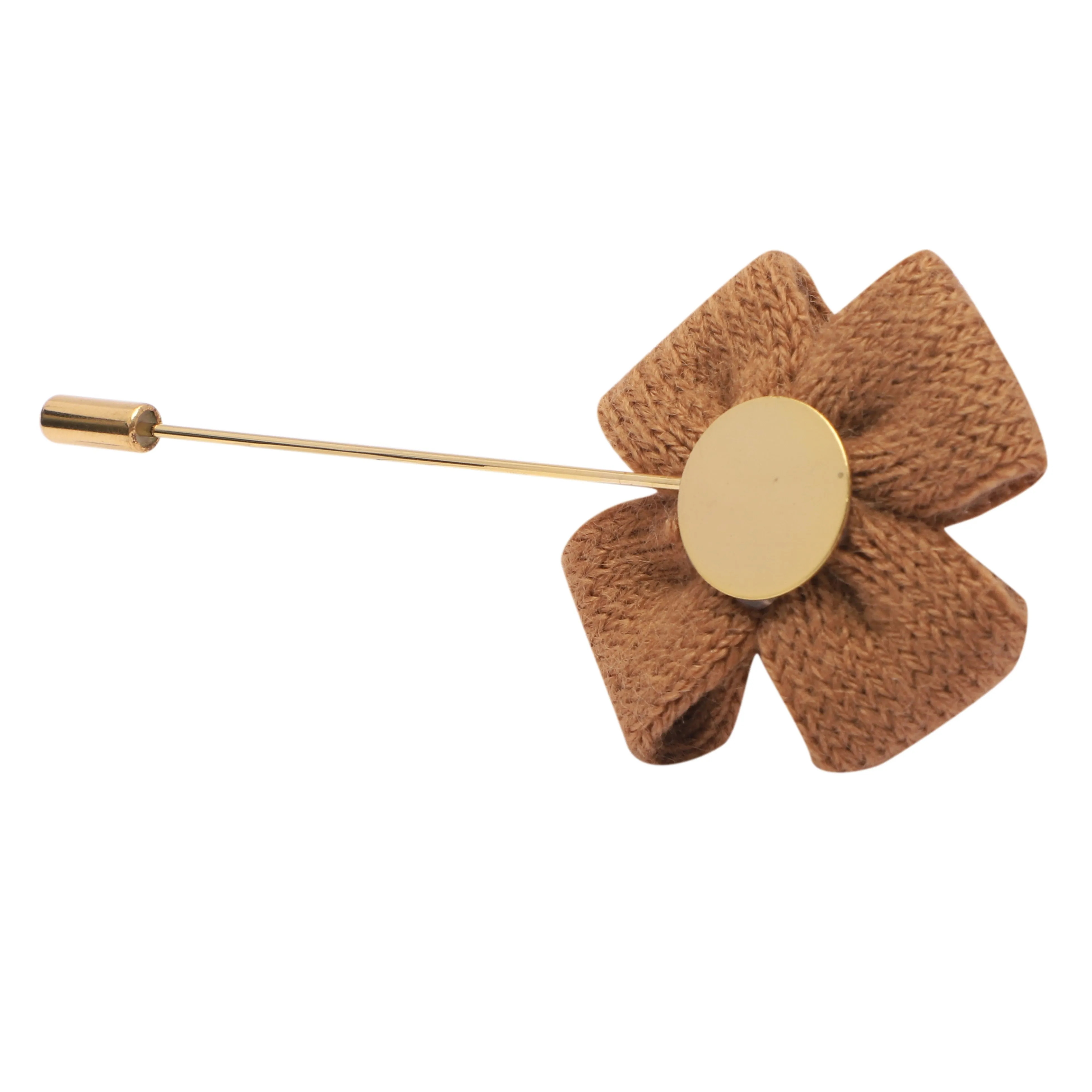 Peluche Beautiful Floral Brown Brooch For Men