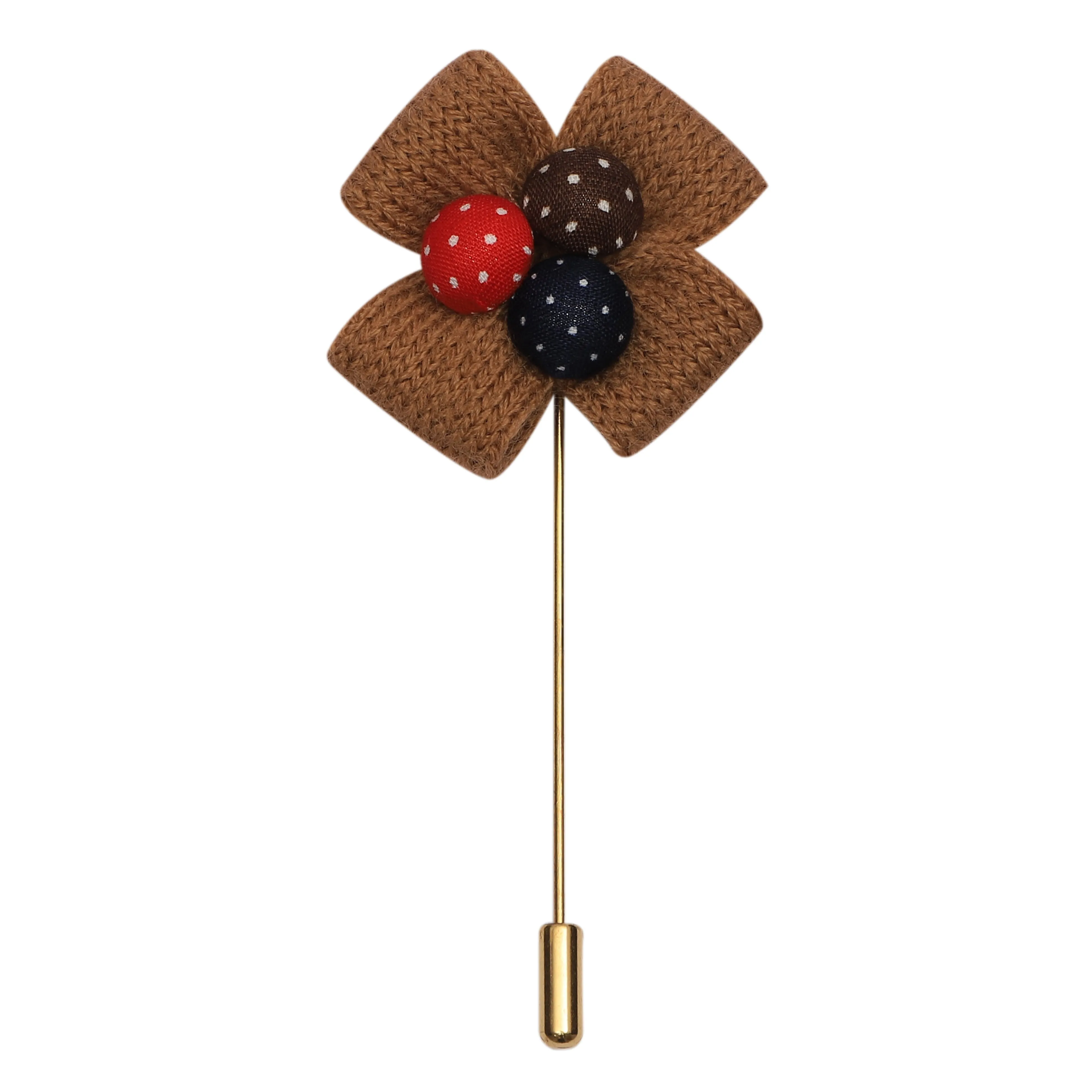 Peluche Beautiful Floral Brown Brooch For Men