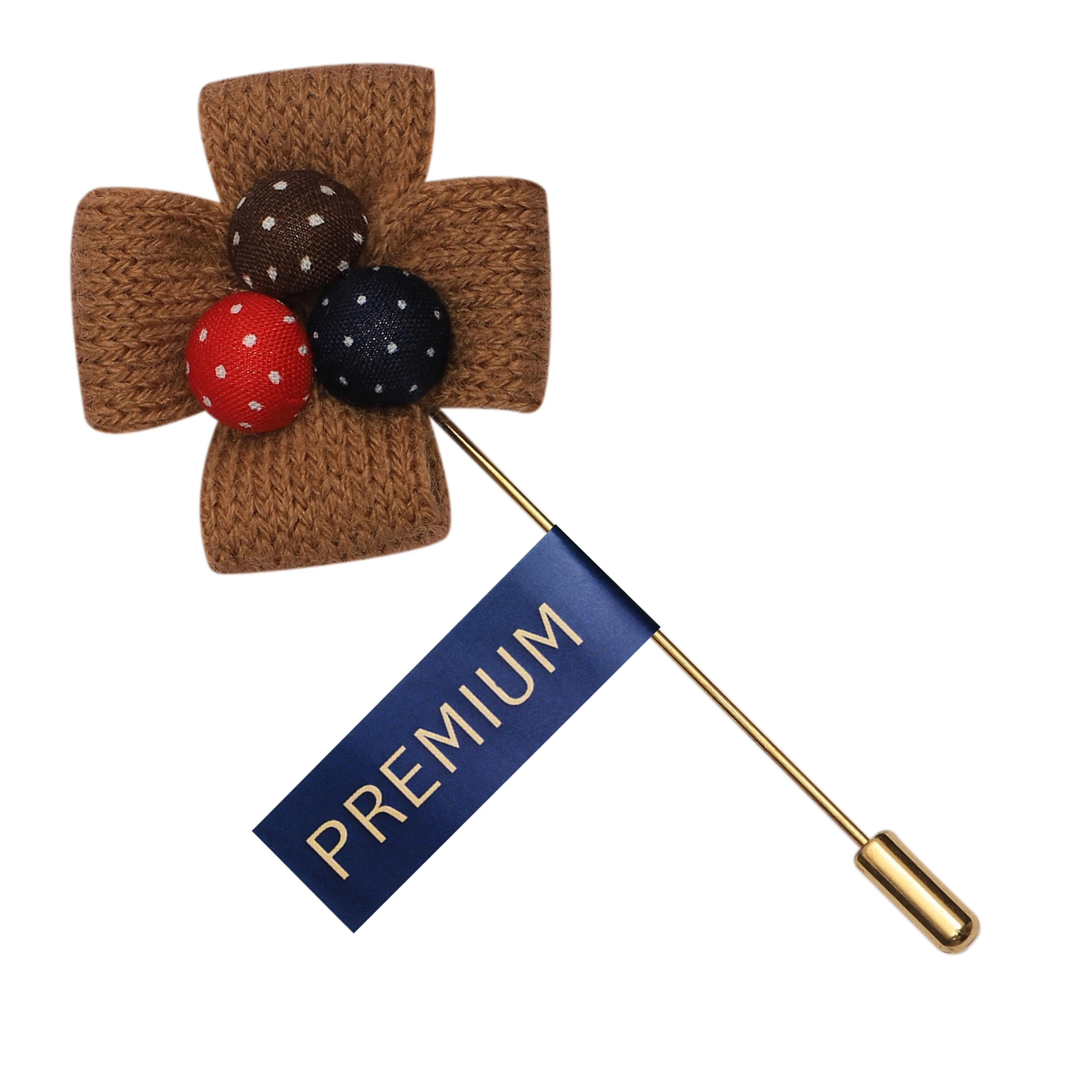 Peluche Beautiful Floral Brown Brooch For Men