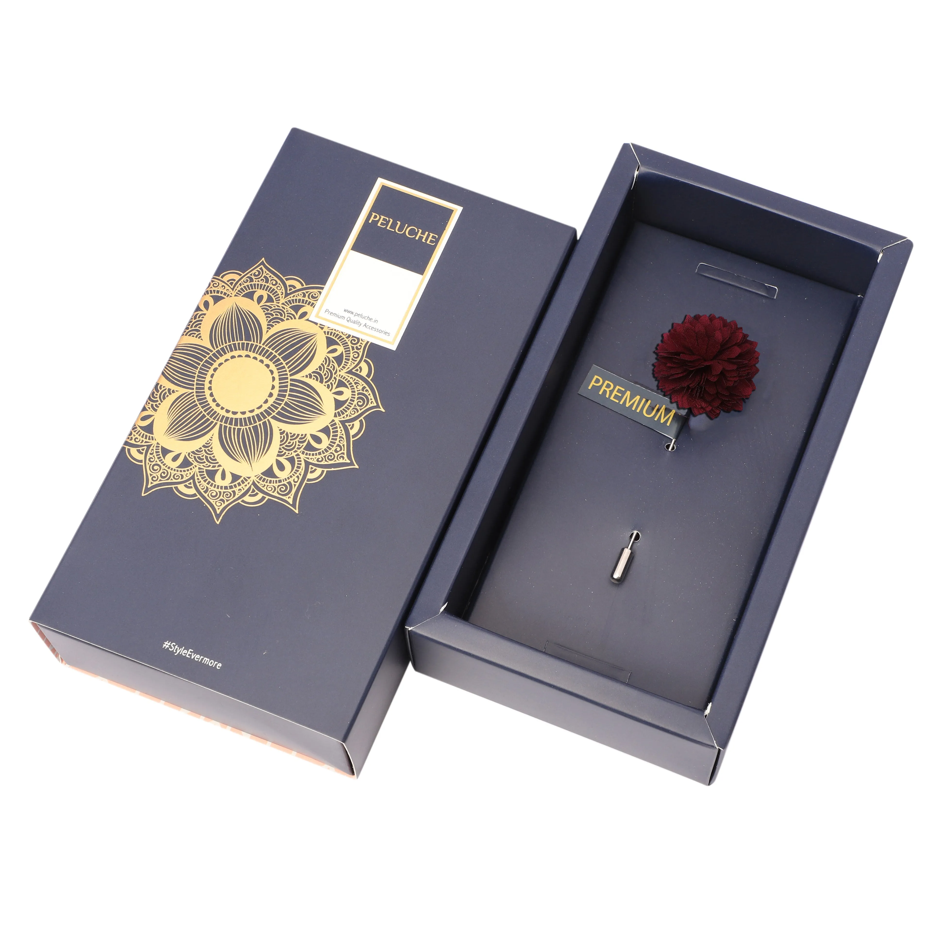 Peluche Beautiful Maroon Brooch For Men