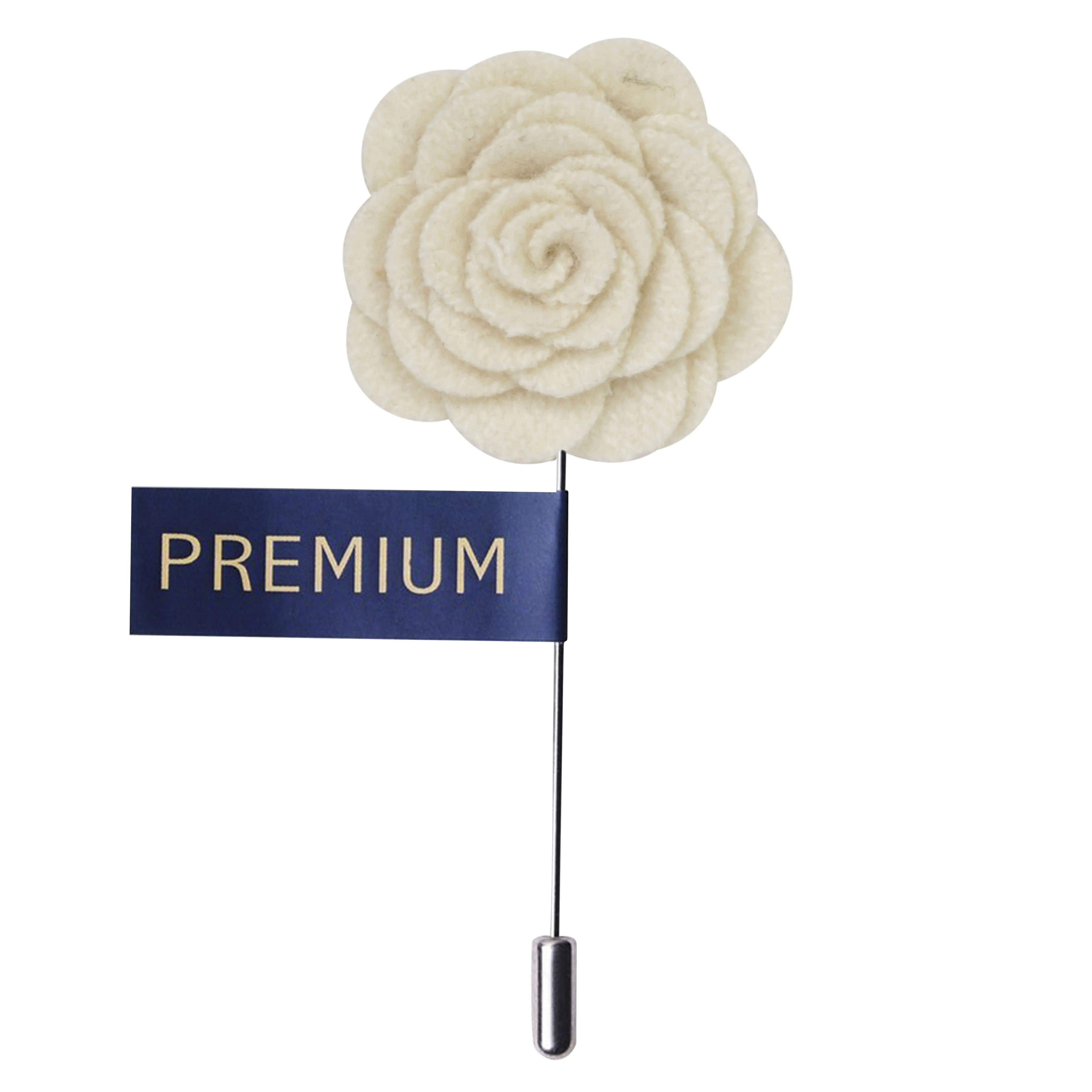 Peluche Blooming Charm Cream Colored Brooch for Men