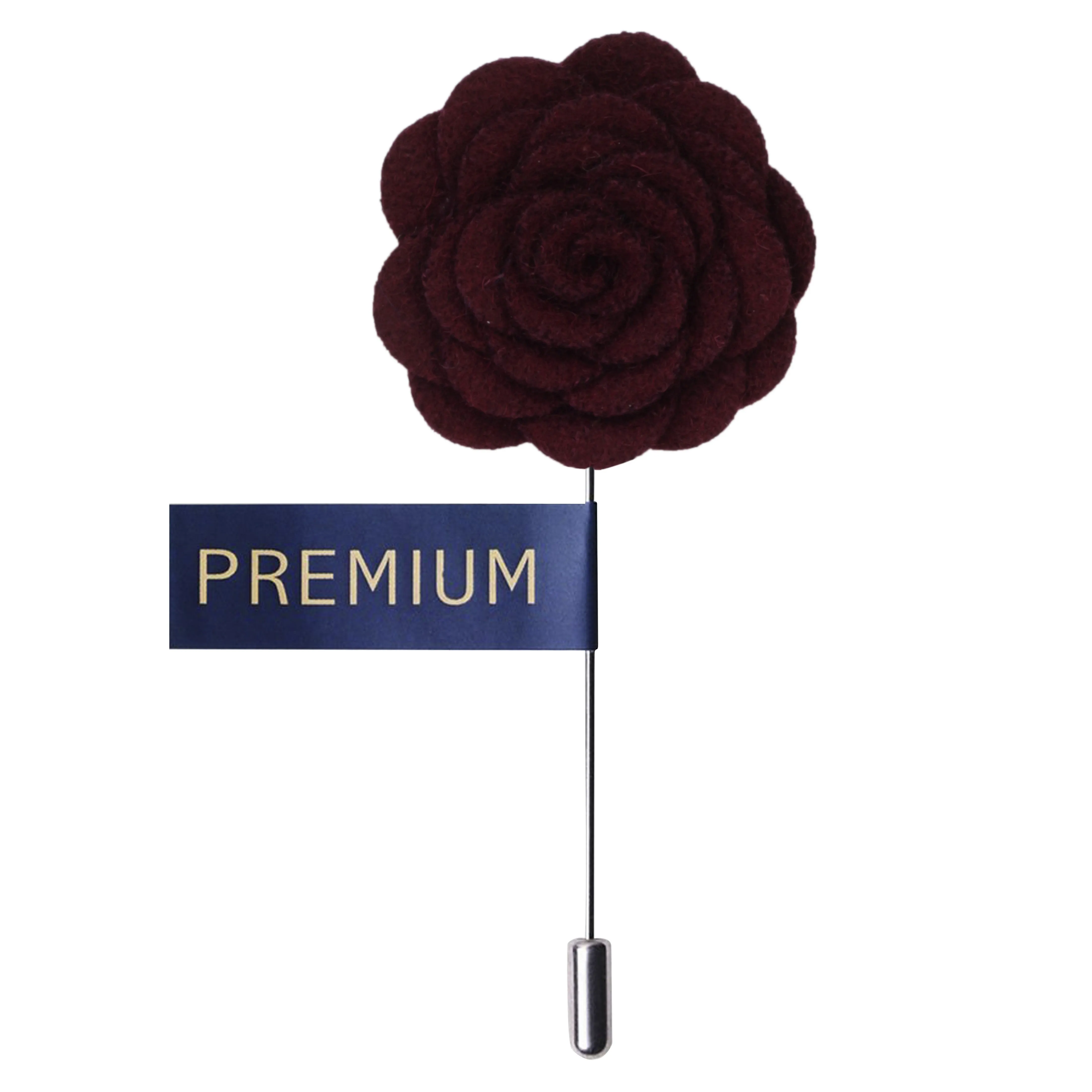 Peluche Blooming Charm Wine Colored Brooch for Men