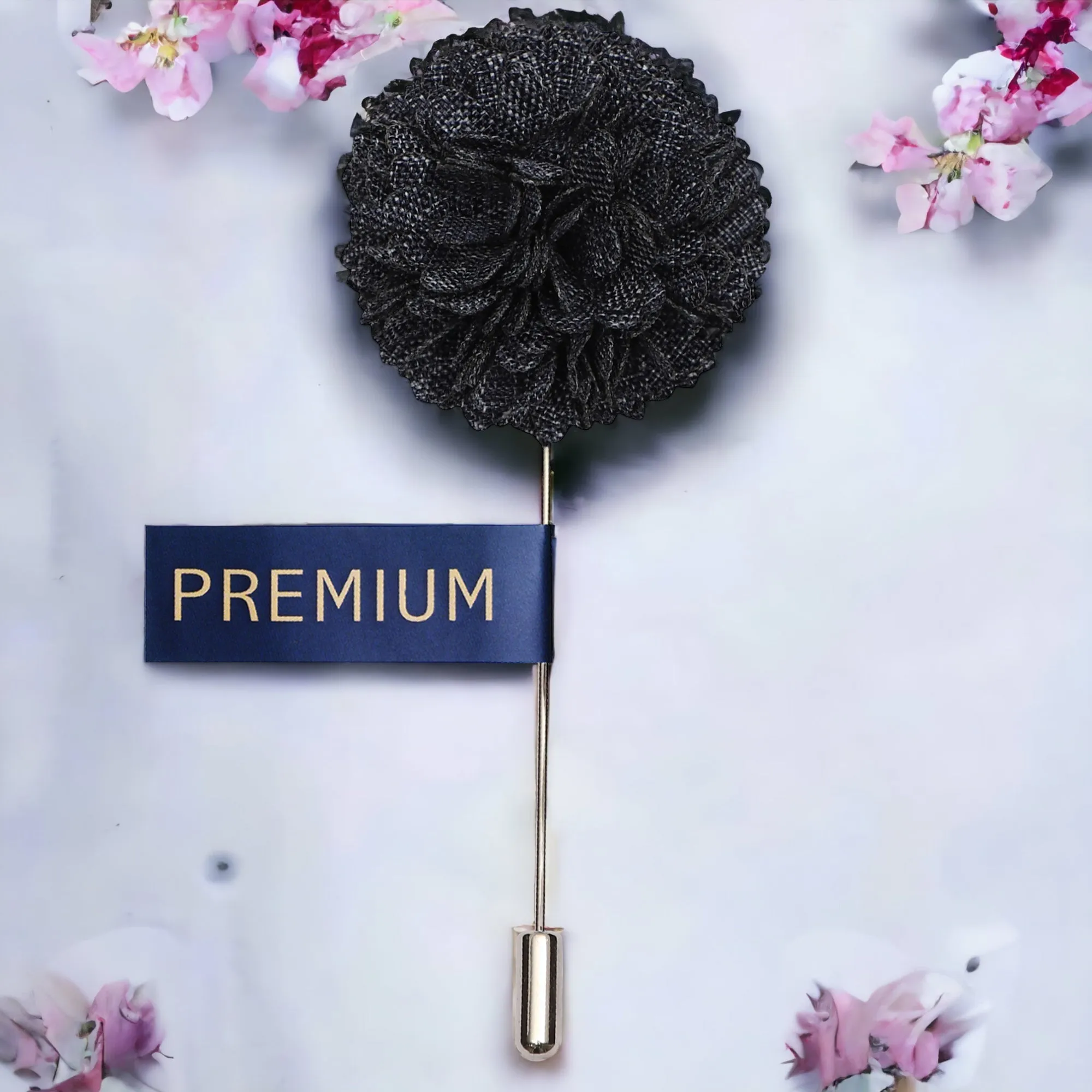 Peluche Classy Black Brooch For Men