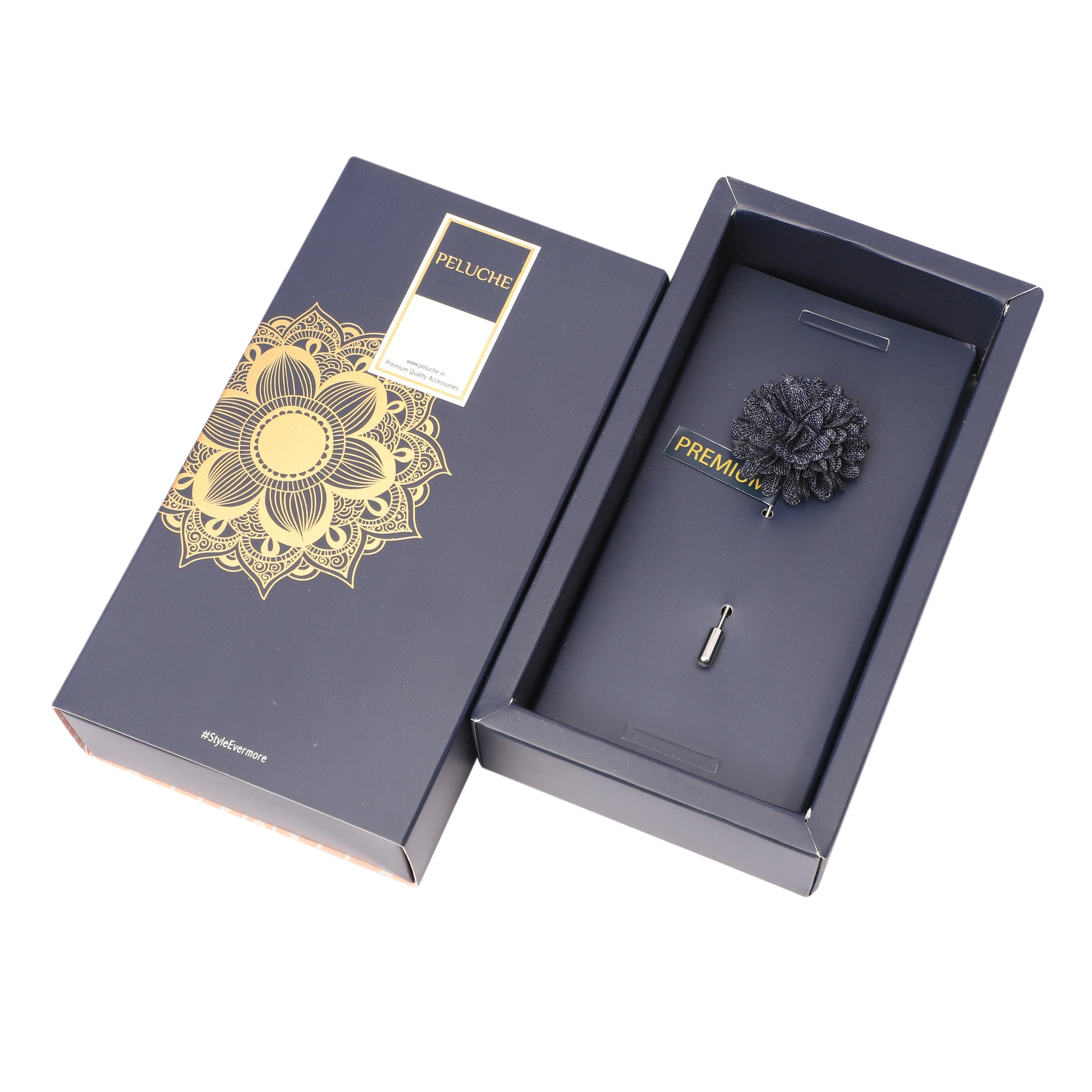 Peluche Classy Black Brooch For Men