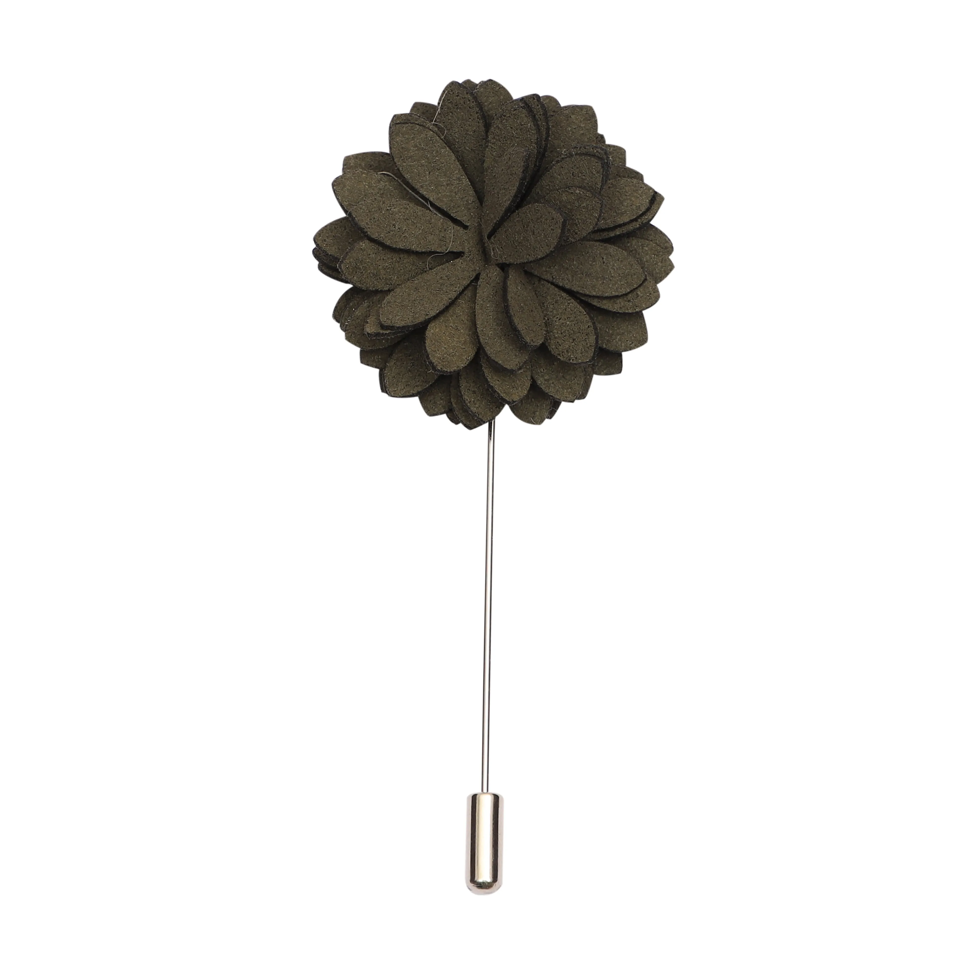 Peluche Designer Olive Green Brooch For Men