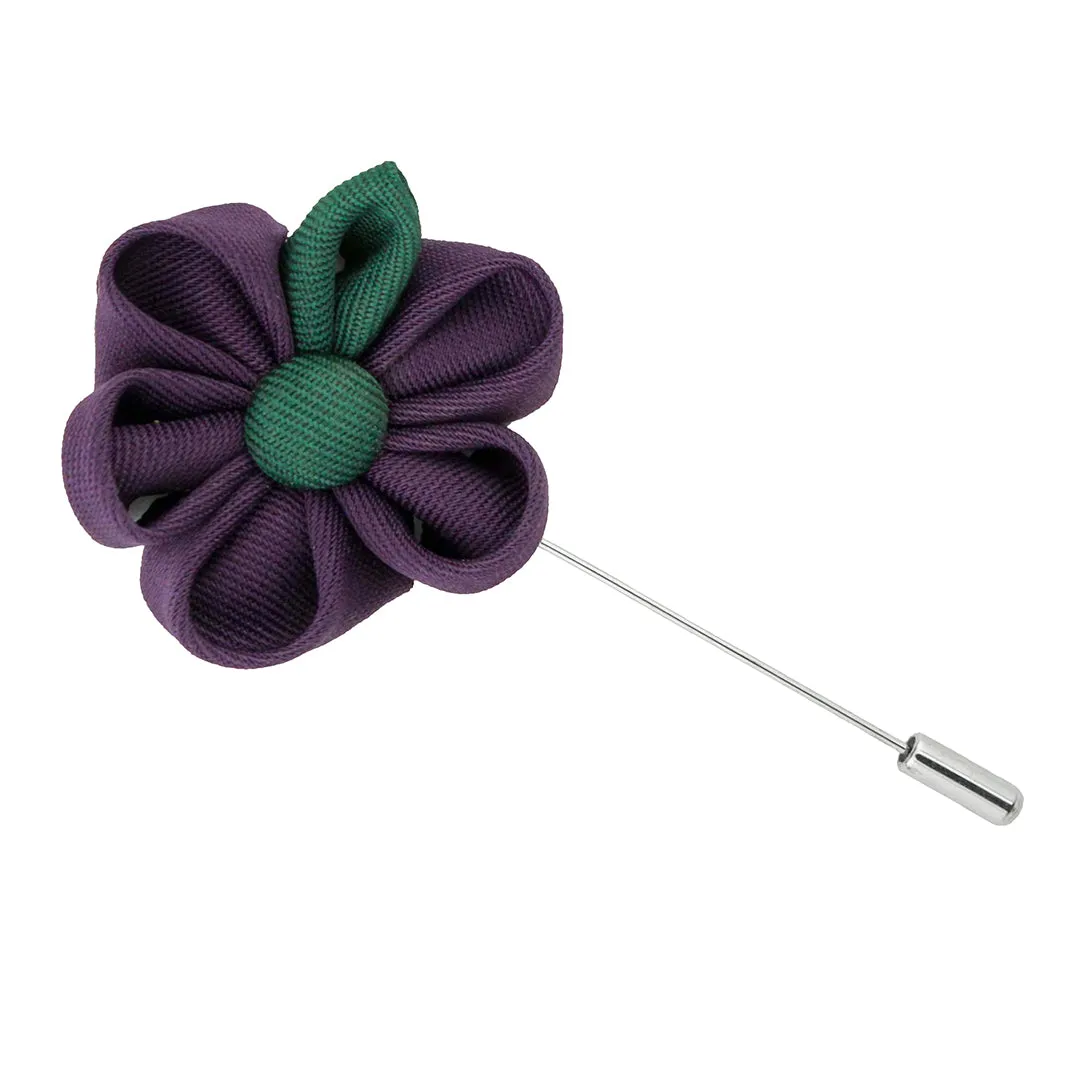 Peluche Dual Shaded Beauty Dark Purple and Dark Green Colored Brooch for Men