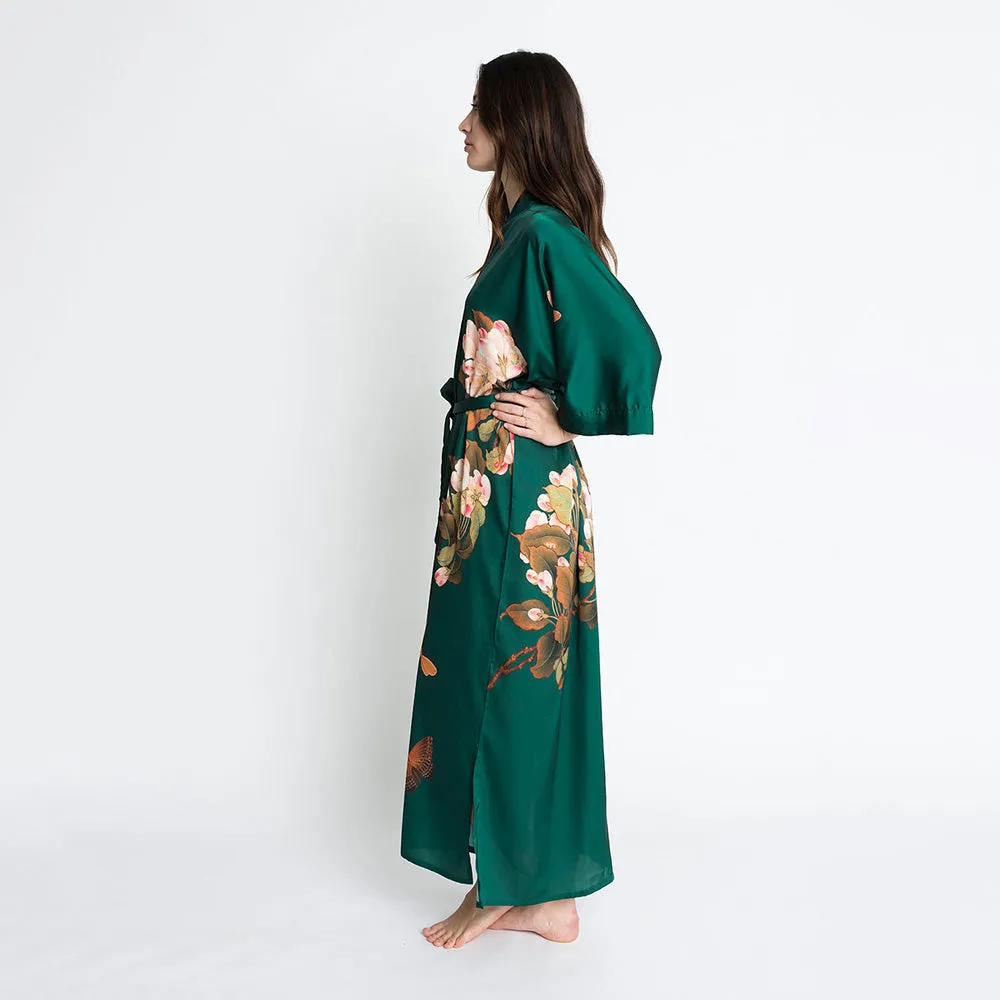 Peony & Butterfly Long Kimono Robe