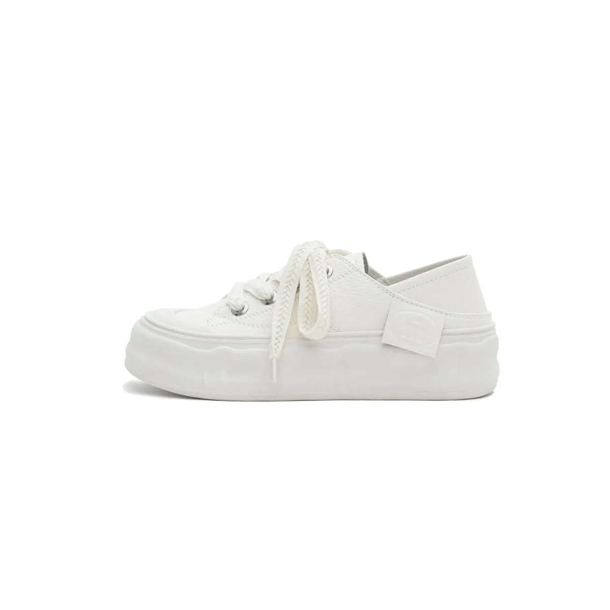 Platform Sneakers with Textured Laces