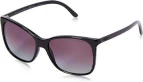 Polo Ralph Lauren Women's 0PH4094 Polarized Rectangular Sunglasses, Black,Polar Gradient,Burgundi,Black & Violet, 55 mm