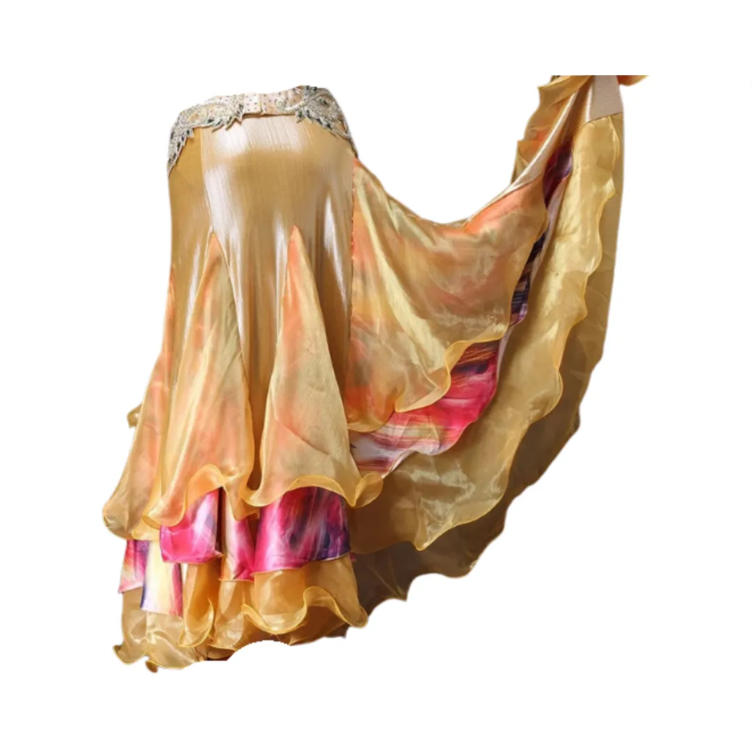 Pre Order:  Bellydance Ruffled Long Full Circle Wrapped Skirt