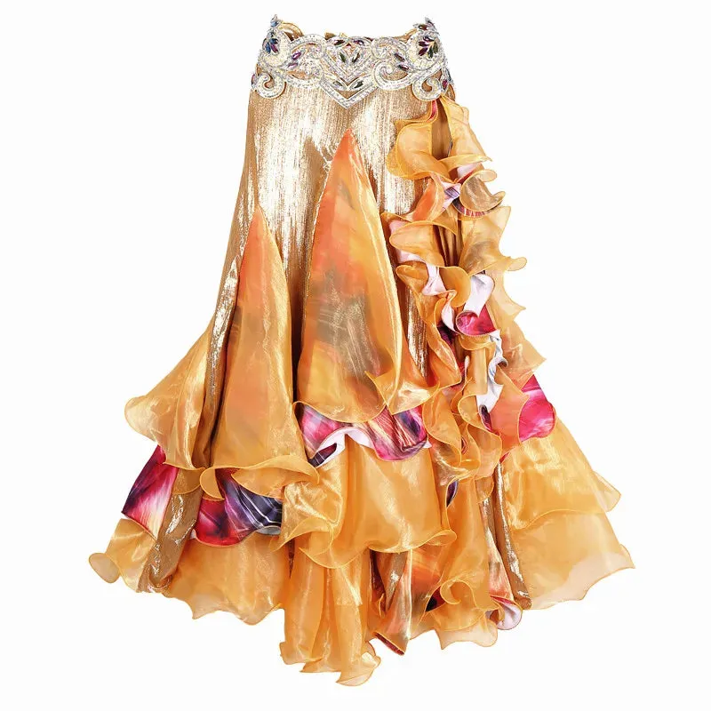 Pre Order:  Bellydance Ruffled Long Full Circle Wrapped Skirt