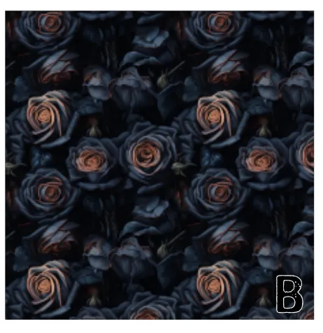 Printed Vinyl & HTV Black Roses Patterns 12 x 12 inch sheet