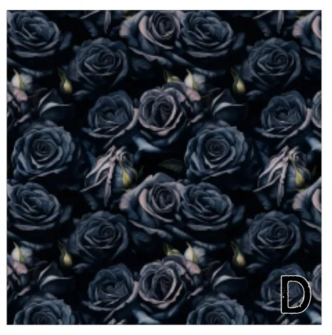 Printed Vinyl & HTV Black Roses Patterns 12 x 12 inch sheet