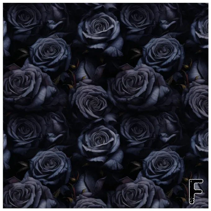 Printed Vinyl & HTV Black Roses Patterns 12 x 12 inch sheet