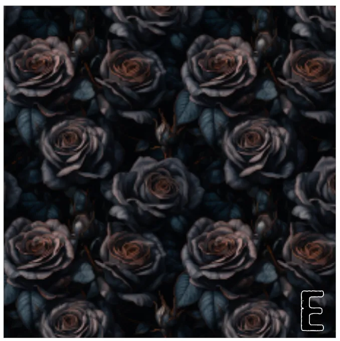 Printed Vinyl & HTV Black Roses Patterns 12 x 12 inch sheet