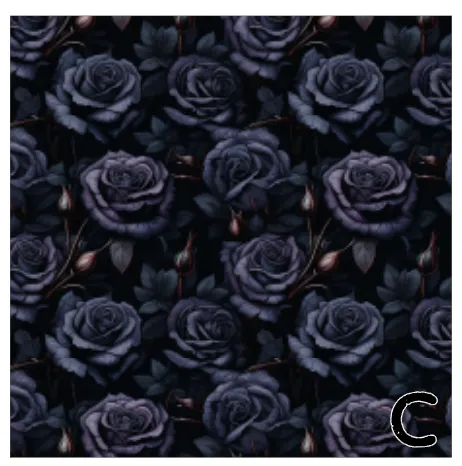 Printed Vinyl & HTV Black Roses Patterns 12 x 12 inch sheet