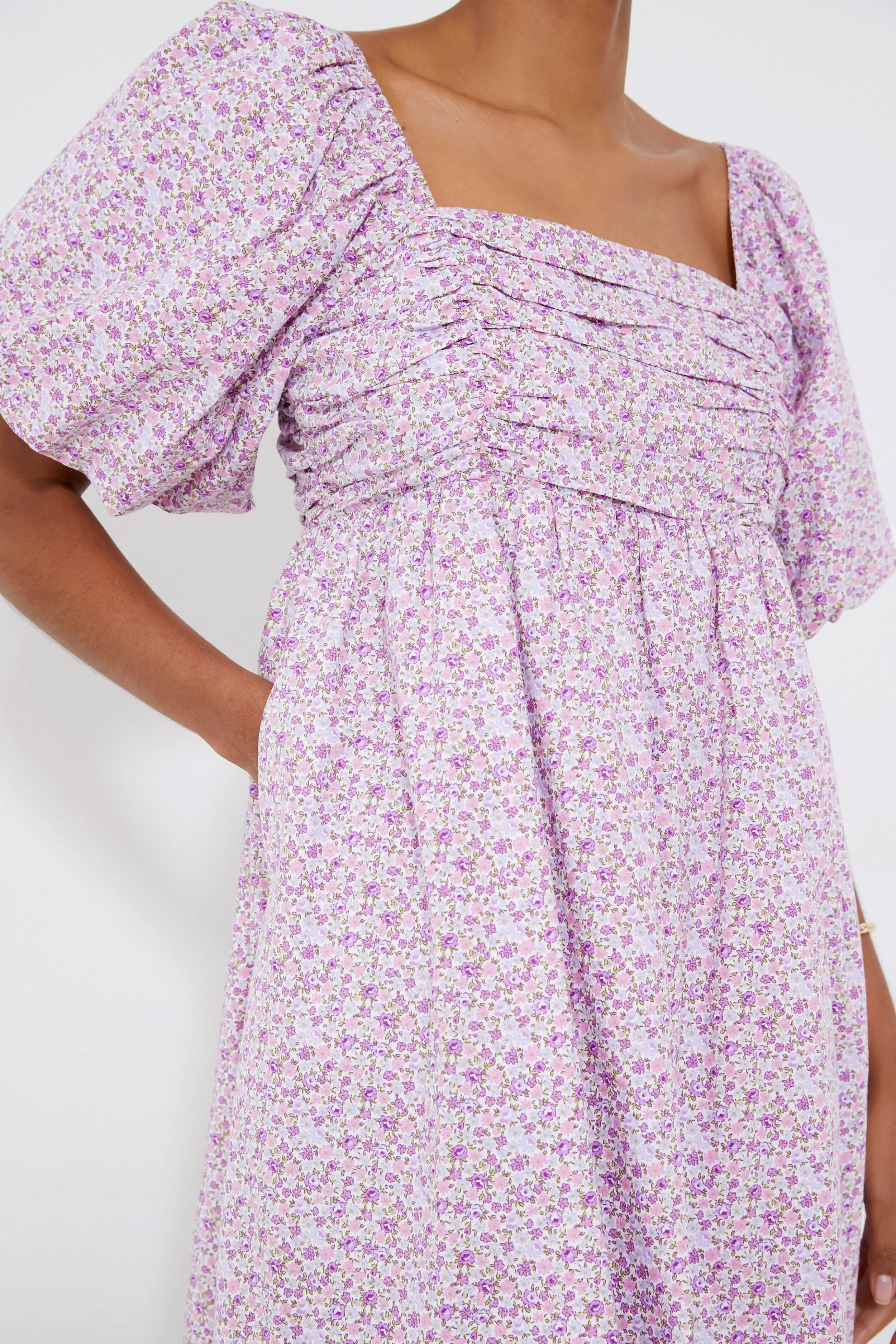 Purple Floral Bartlett Mini Dress