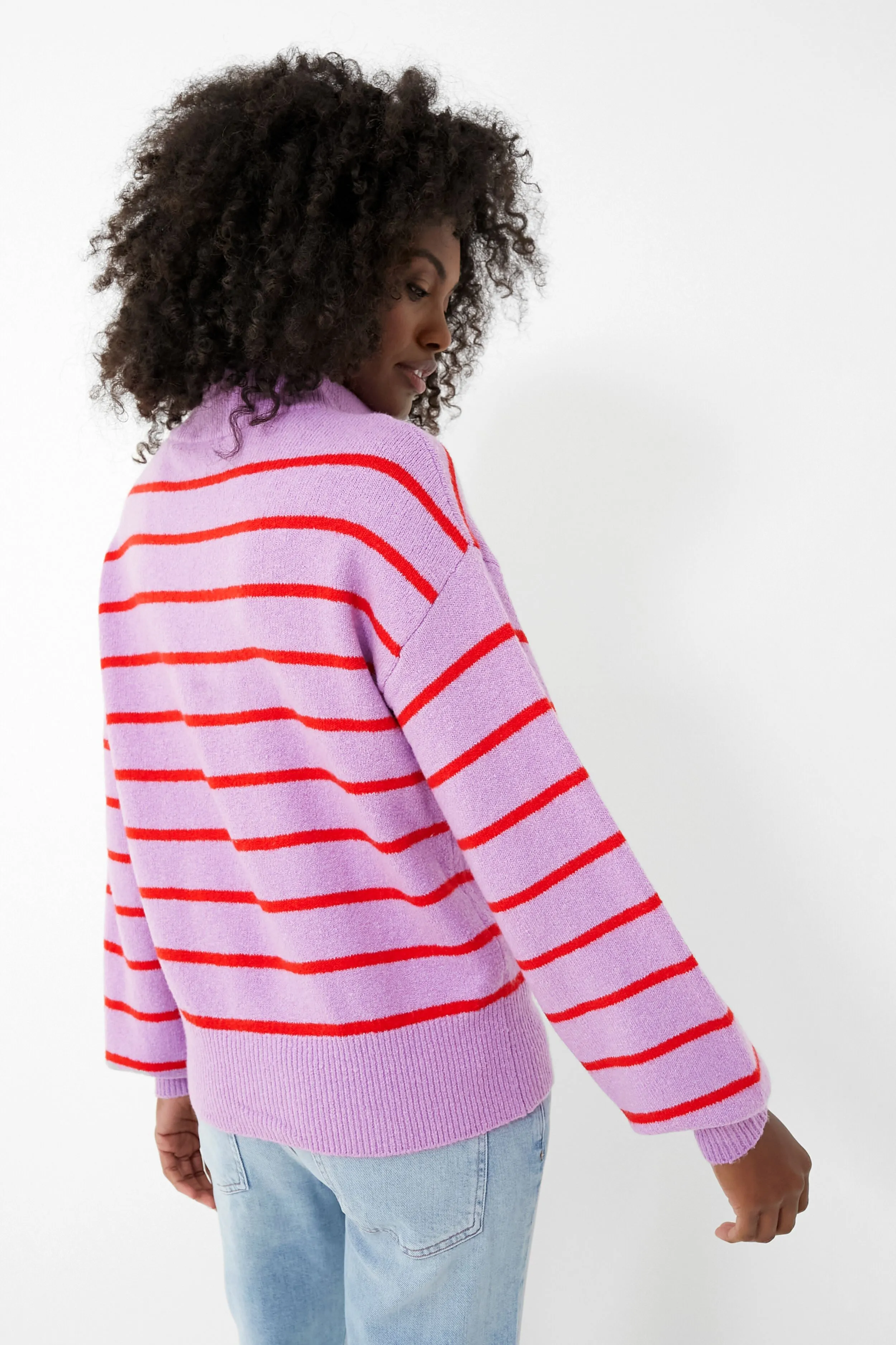 Purple Striped Quarter Zip