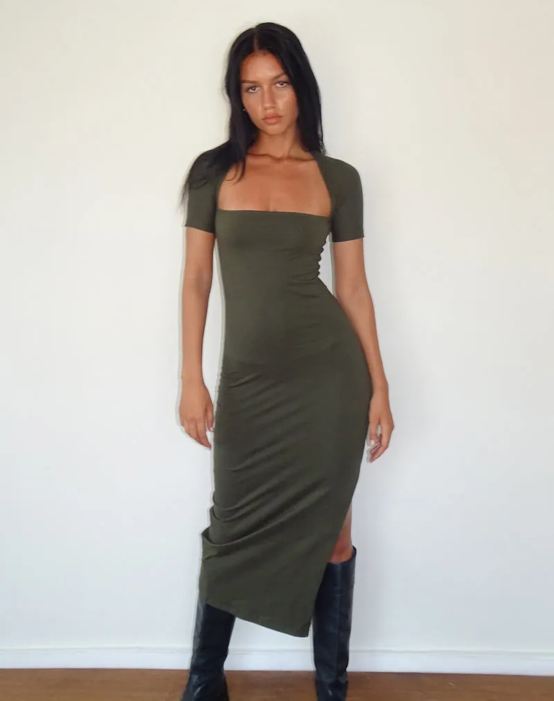 Quala Midi Dress in Olive