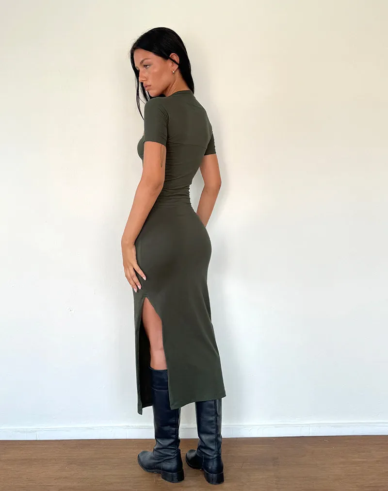 Quala Midi Dress in Olive