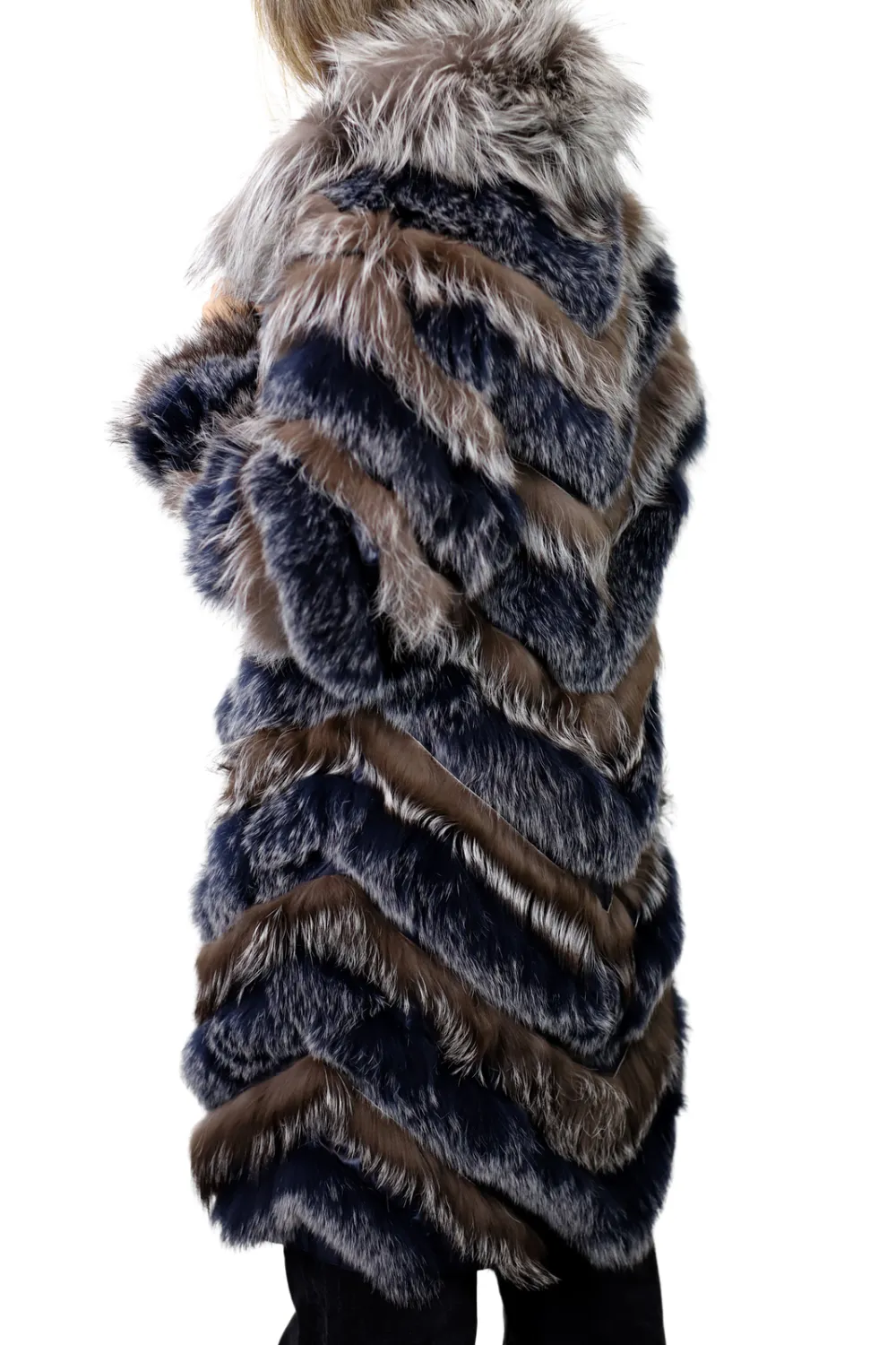 Reversible Silver/Blue Fur Jacket - La Fiorentina