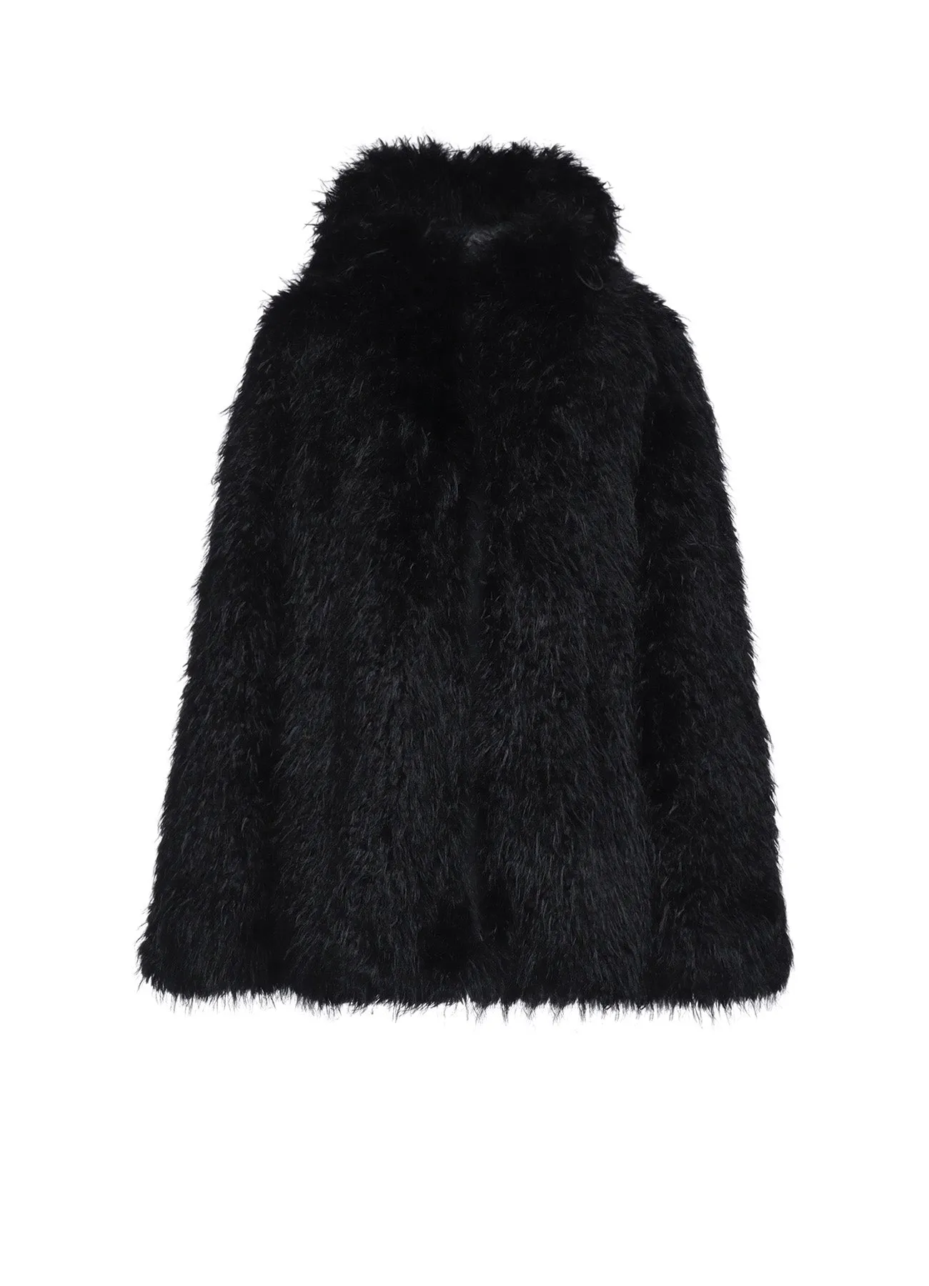 SHAGGY FUR HOODED COAT