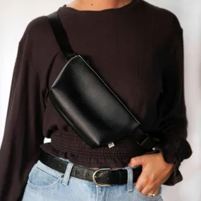 Solid Black Belt Bag Fanny Pack