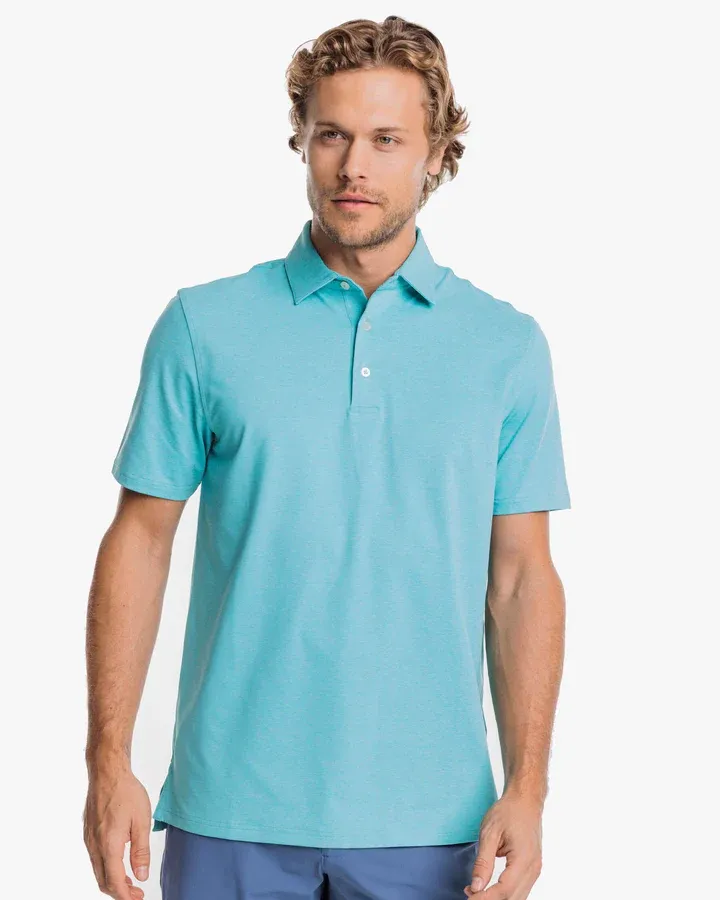 Southern Tide Men's Brreeze Heather Performance Polo / Heather Tidal Wave