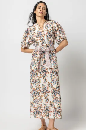 Split Neck Full Sleeve Maxi Dress